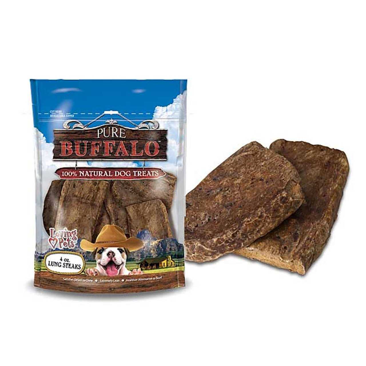 Loving Pets Pure Buffalo Lung Steaks Dog Treat - Healthber