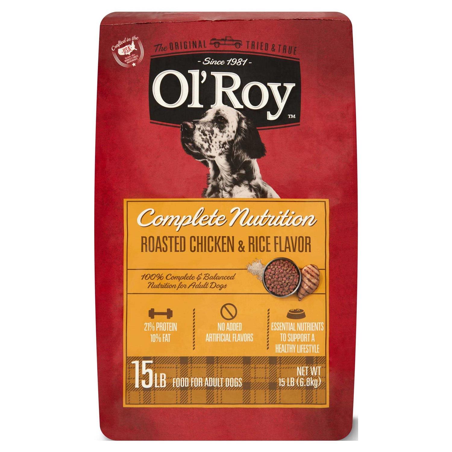 Ol’ Roy Complete Nutrition Roasted Chicken & Rice Flavor Dry Dog Food - Healthber