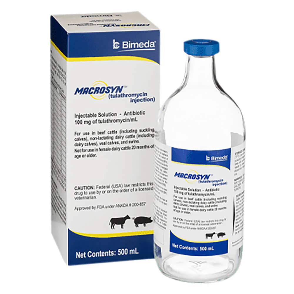 Rx Macrosyn (tulathromycin) Injection for Swine & Cattle - Healthber