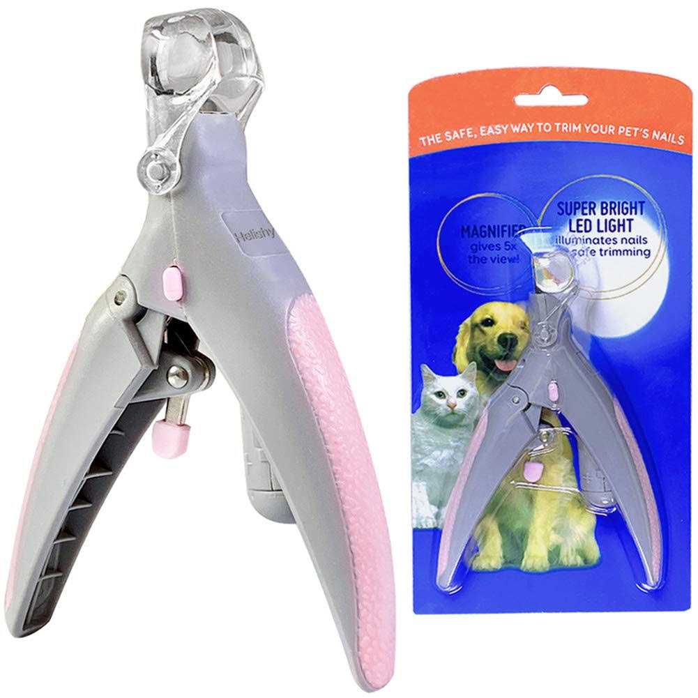 Helishy Illuminated Pet Nail Clipper 5X Magnification Pet Nail Scissor Safe with LED Light - Healthber