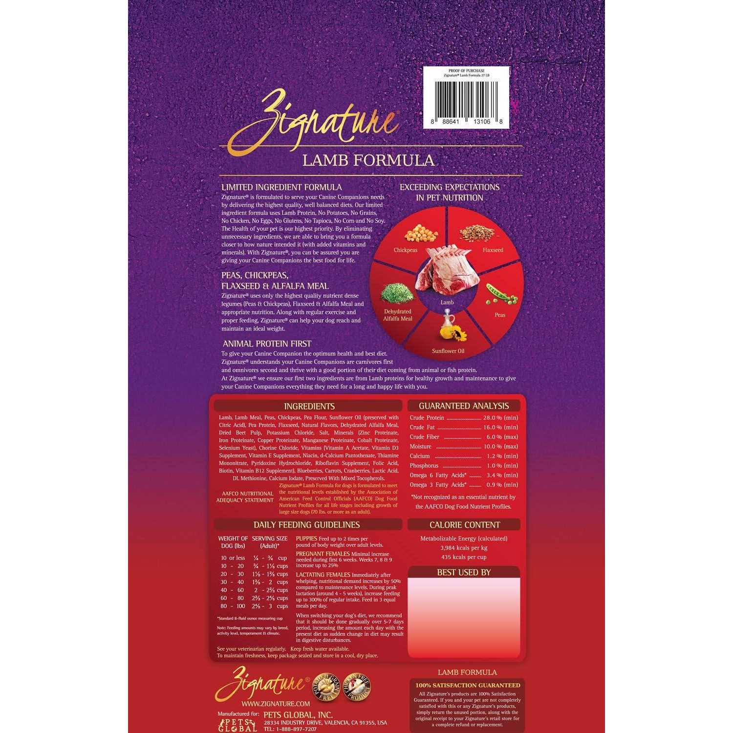 Zignature Lamb Limited Ingredient Formula Dry Dog Food - Healthber