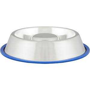 Mr. Peanut’s Slow Feed Anti Bloat Dog Bowl with Bonded Silicone Base - Healthber