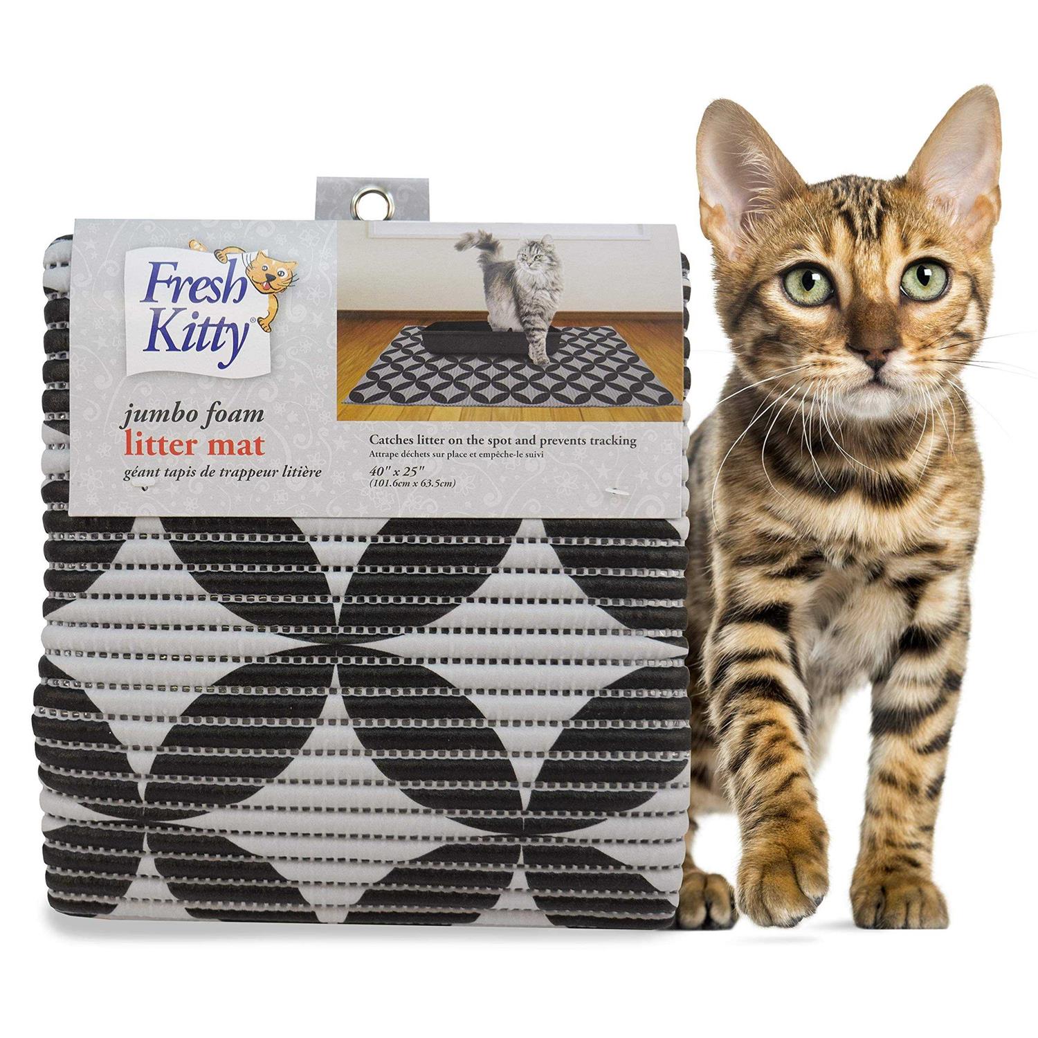 Fresh Kitty Durable XL Jumbo Foam Litter Box Mat BPA and Phthalate Free - Healthber