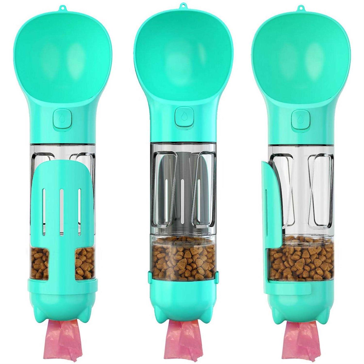 HANAMYA 3 in 1 Dog Travel Bottle Set, Drinking Feeder, Food Box and Trash Bag Storage - Healthber