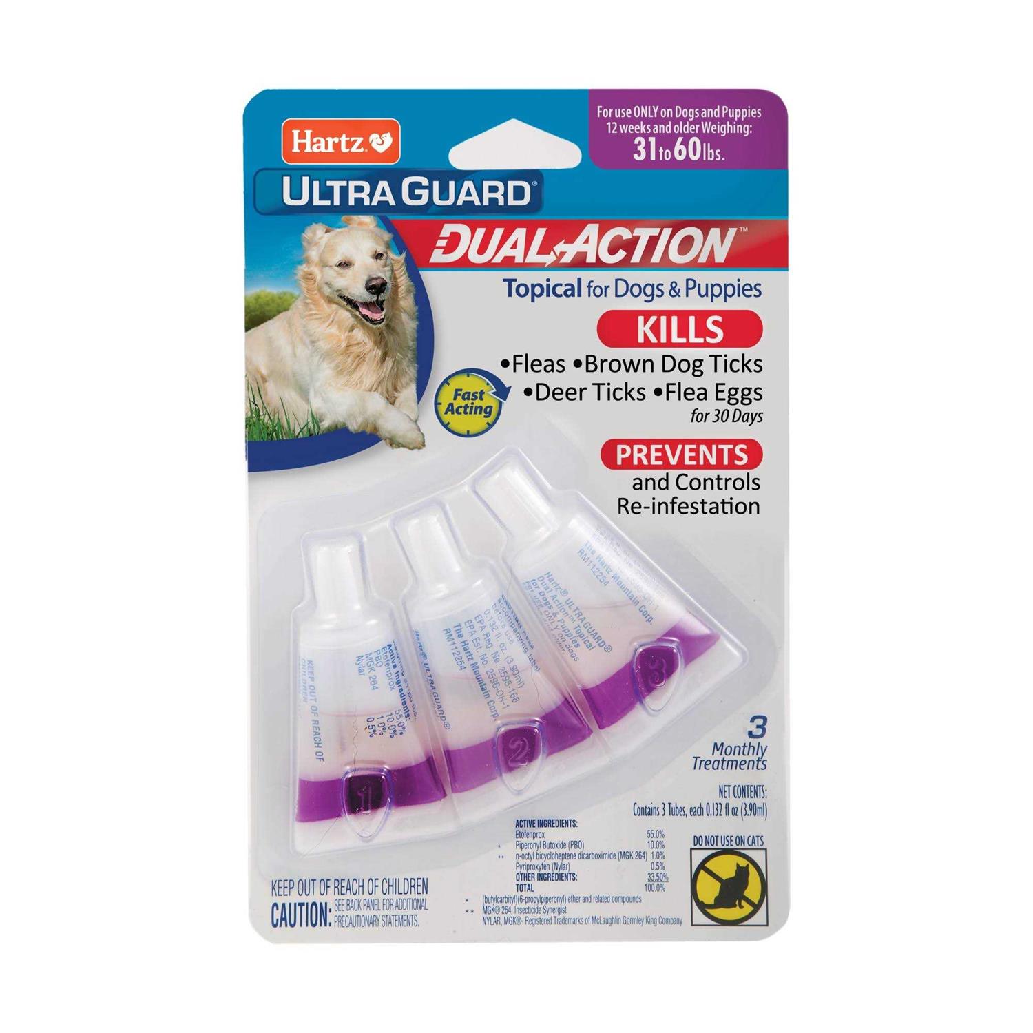 Hartz UltraGuard Dual Action Topical Flea and Tick Prevention for Medium Dogs - Healthber