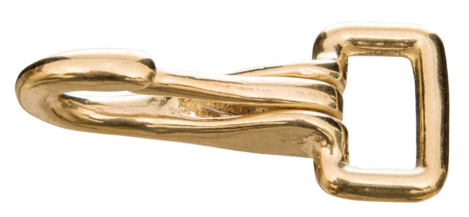 Solid Brass Rein Spring Snap with Flat Fixed Eye - Healthber