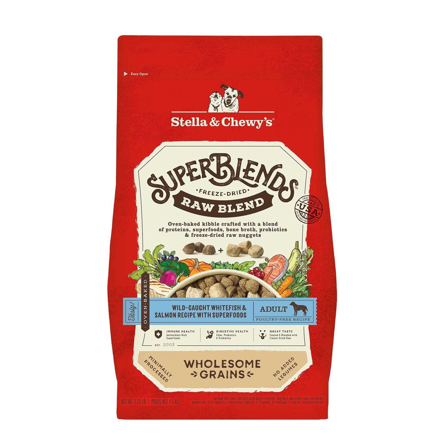 Stella & Chewy’s SuperBlends Raw Wholesome Grains Wild Caught Whitefish & Salmon Recipe with Superfoods - Healthber