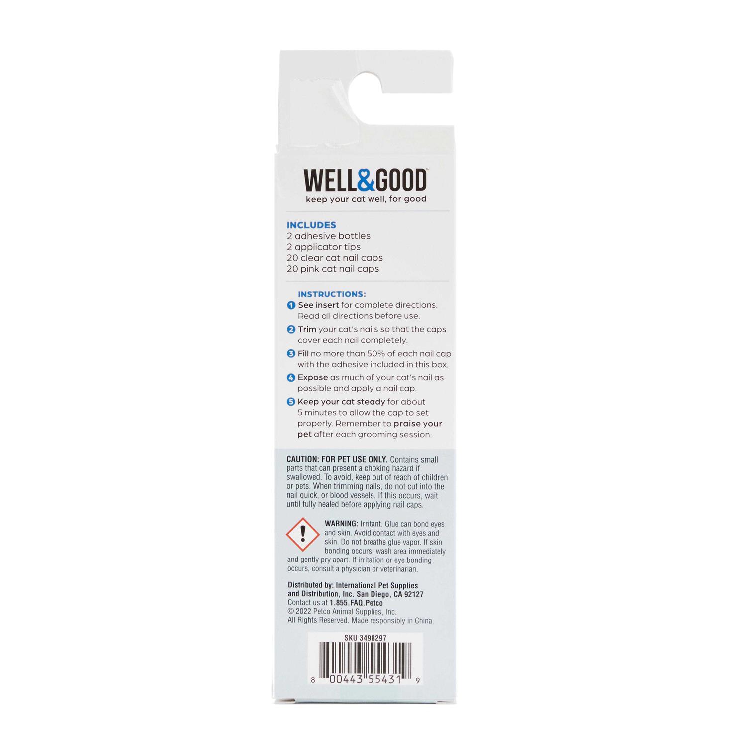 Well & Good Clear & Pink Cat Nail Caps - Healthber