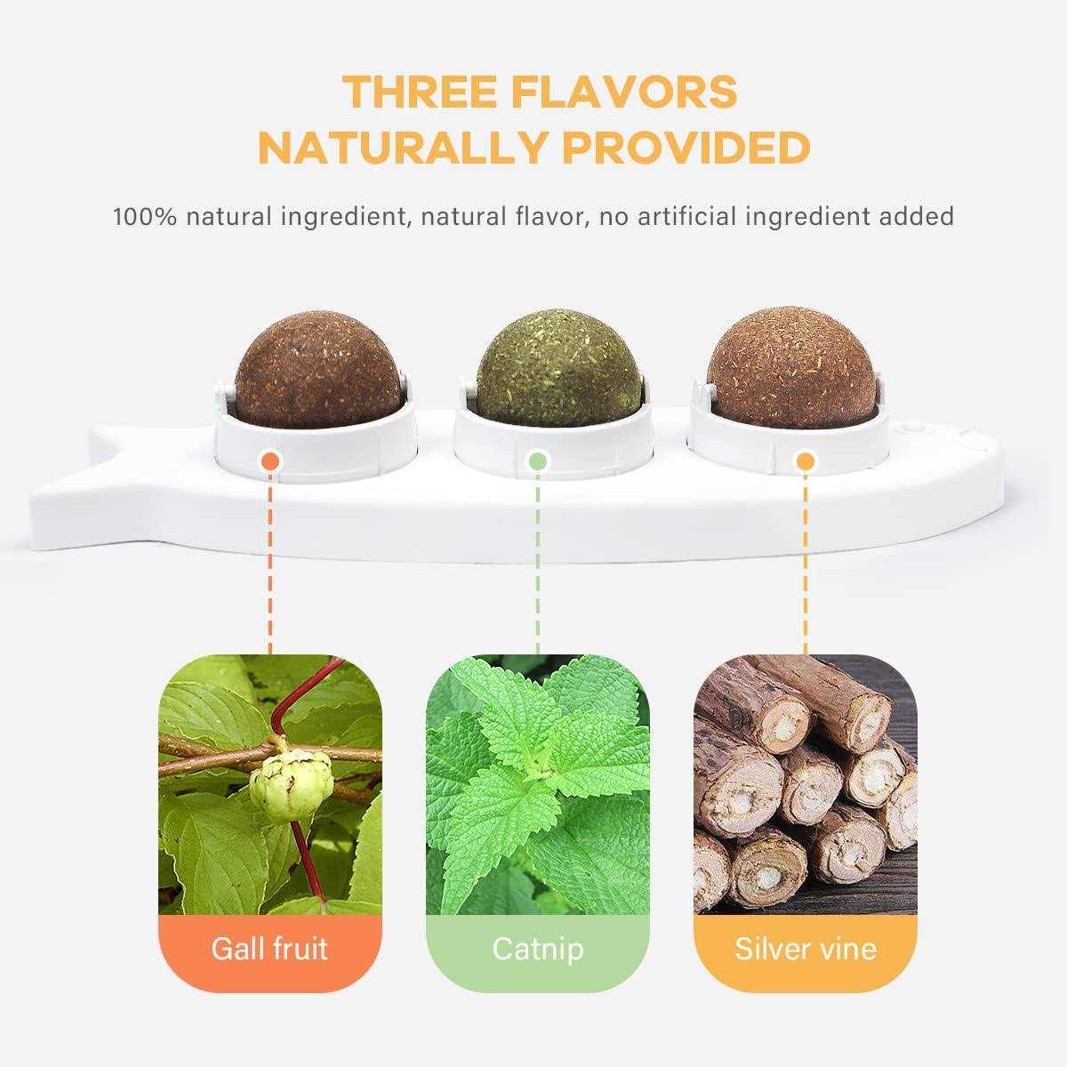 Snow Pet Magic Catnip Wall Balls Toys for Cats Wall Treats Kitten Treat Toys Indoor Catnip Ball Toys Teeth Cleaning Chew Silvervine Catnip Balls - Healthber