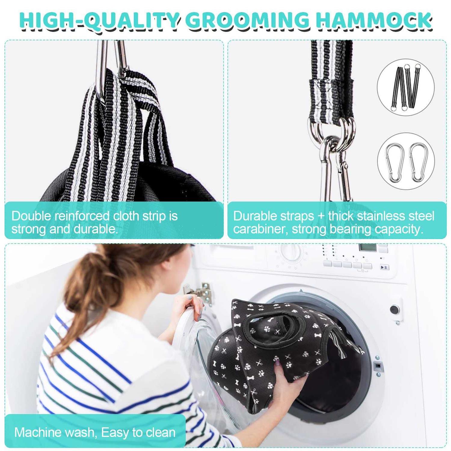 Pet Grooming Hammock Harness with Nail Clippers/Trimmer Nail File - Healthber