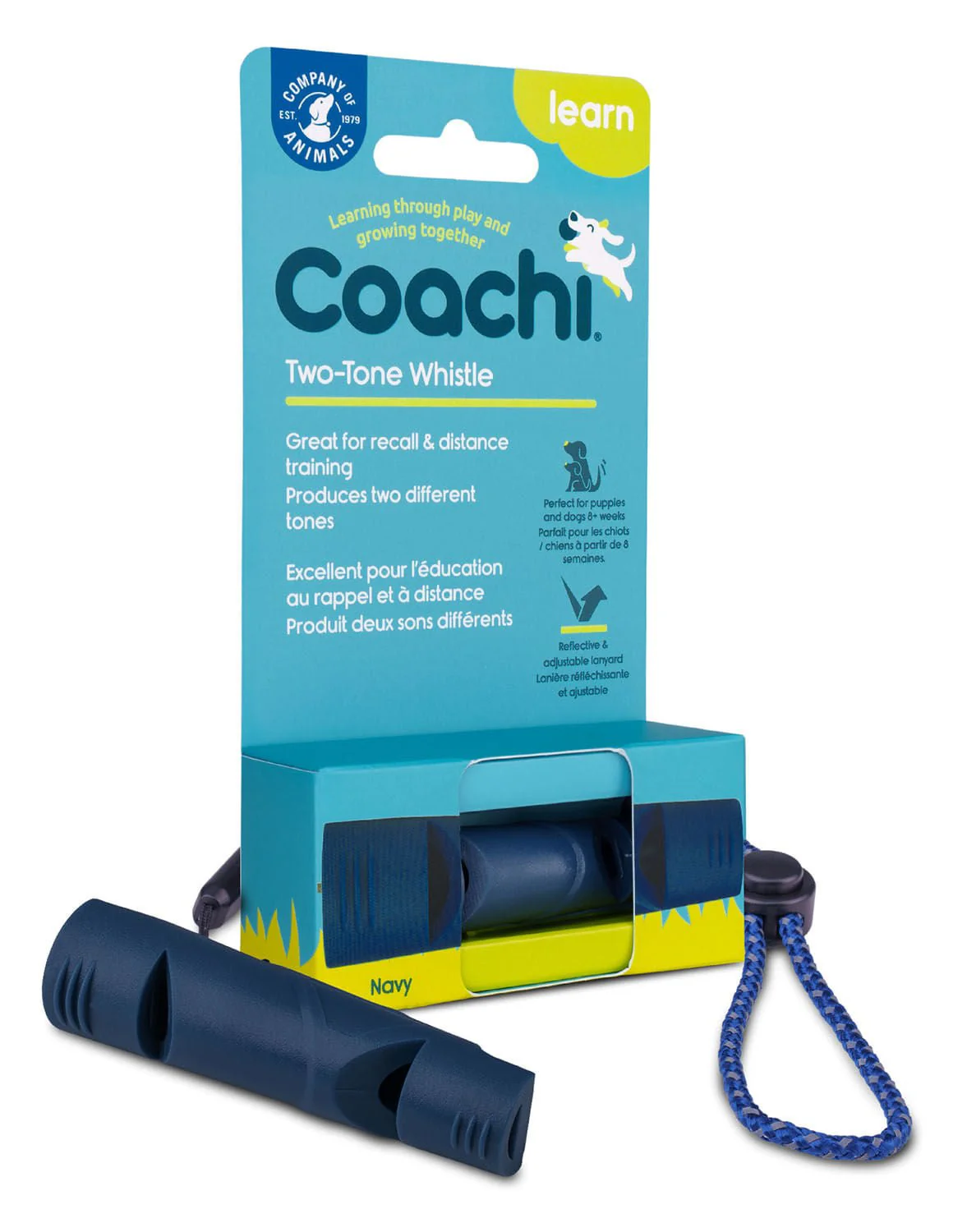 Coachi Two-Tone Dog Whistle, Navy - Healthber