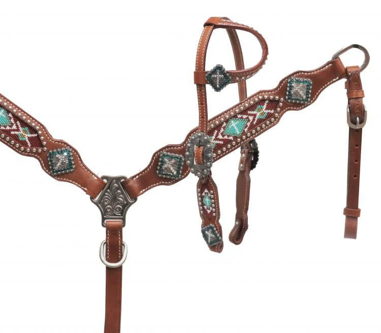 Showman Pony Beaded Headstall and Breast Collar - Healthber