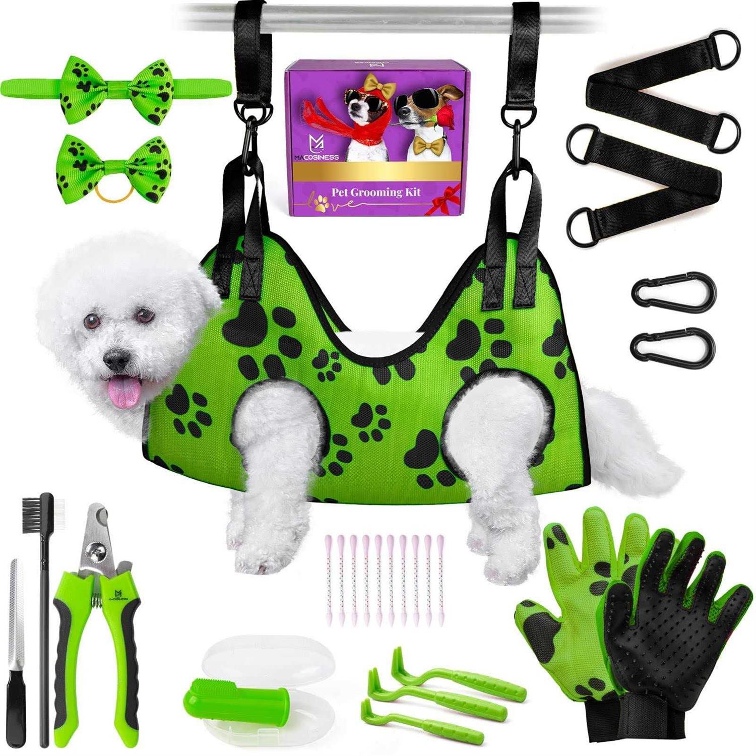 MAcosiness Pet Grooming Hammock for Nail Trimming Complete Groomers Helper Set for Pets - Healthber