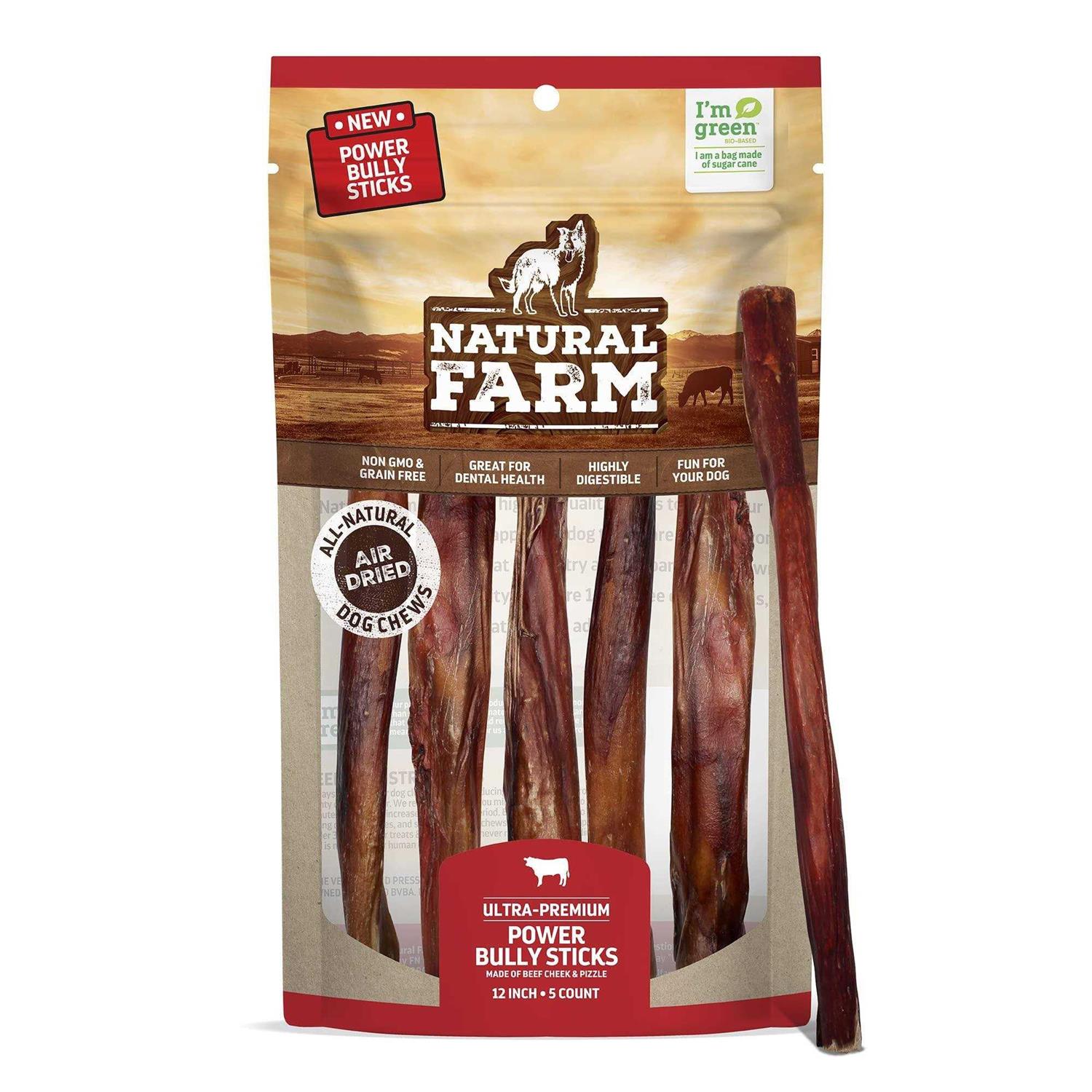 Natural Farm Power Bully Sticks Dog Treats - Healthber