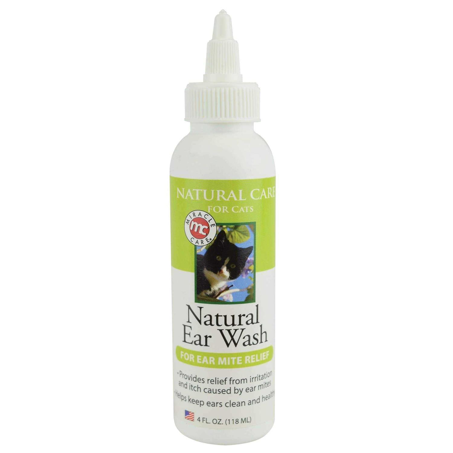 Miracle Care Mite Relief Natural Ear Wash for Cats - Healthber