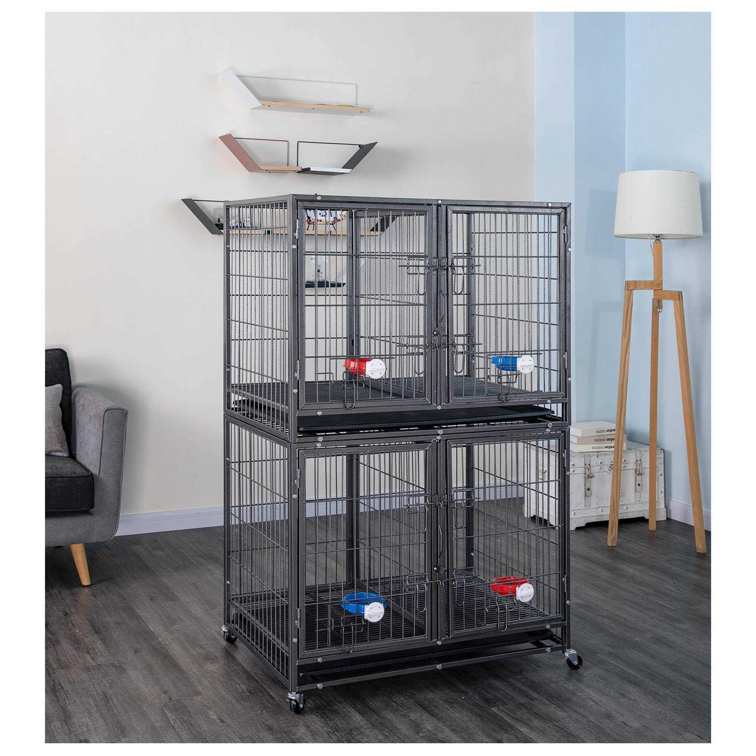 Go Pet Club 37 in. Heavy Duty Stackable Dog Crate - Healthber