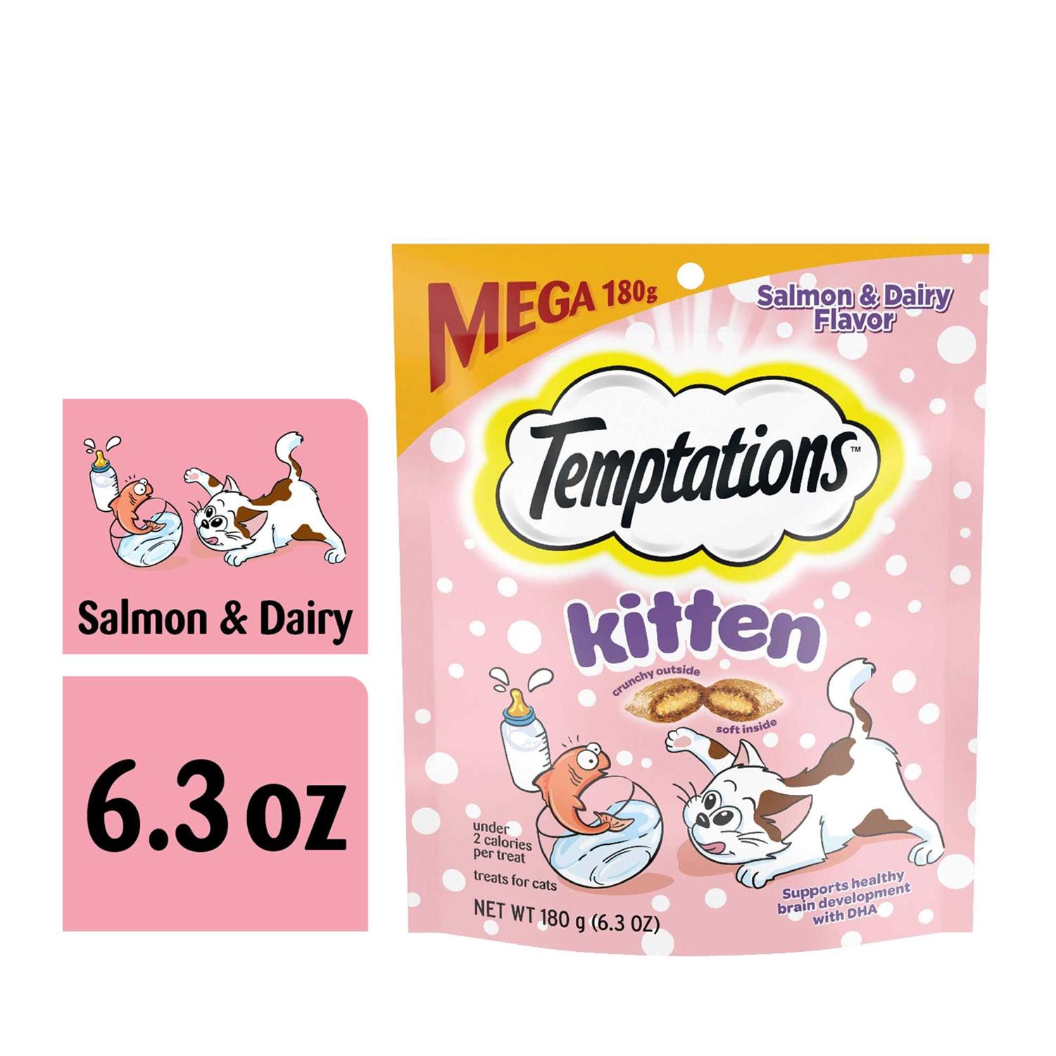 Temptations Crunchy and Soft Kitten Treats Dairy Flavor - Healthber