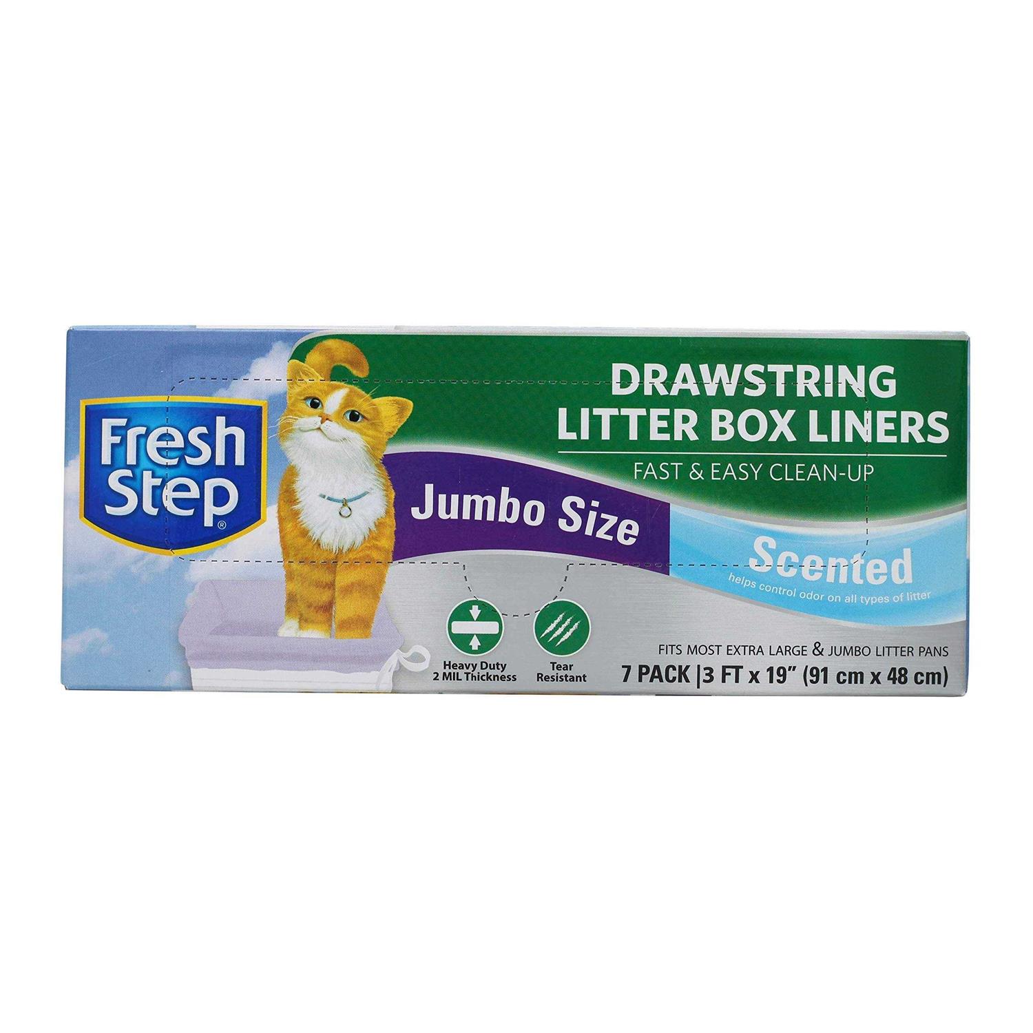 Fresh Step Drawstring Litter Box Liners Scented Large - Healthber