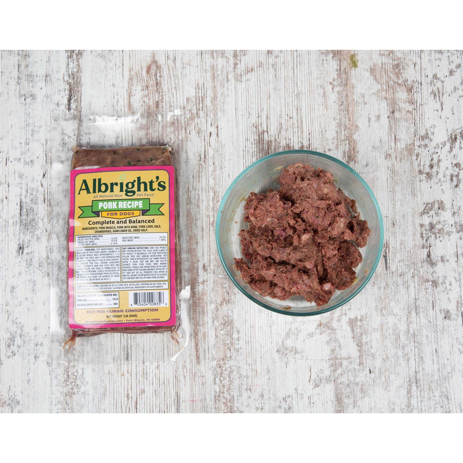 Albright’s Raw Frozen Dog Food Chubs - Healthber