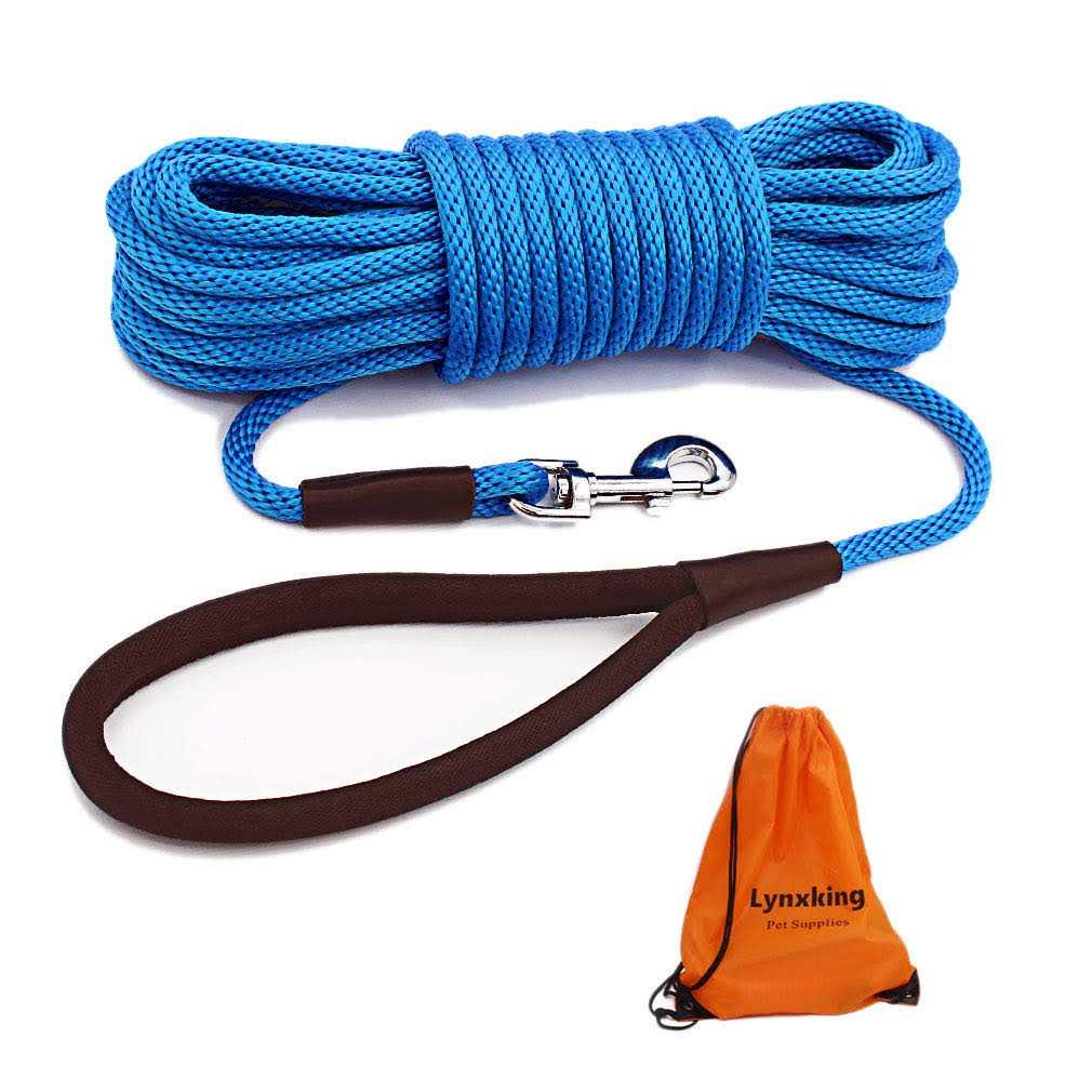 lynxking Check Cord Dog Leash Long Lead Training Tracking Line Comfortable Handle Heavy Duty Puppy Rope 10ft 15ft 30ft 50ft for Small Medium Large - Healthber