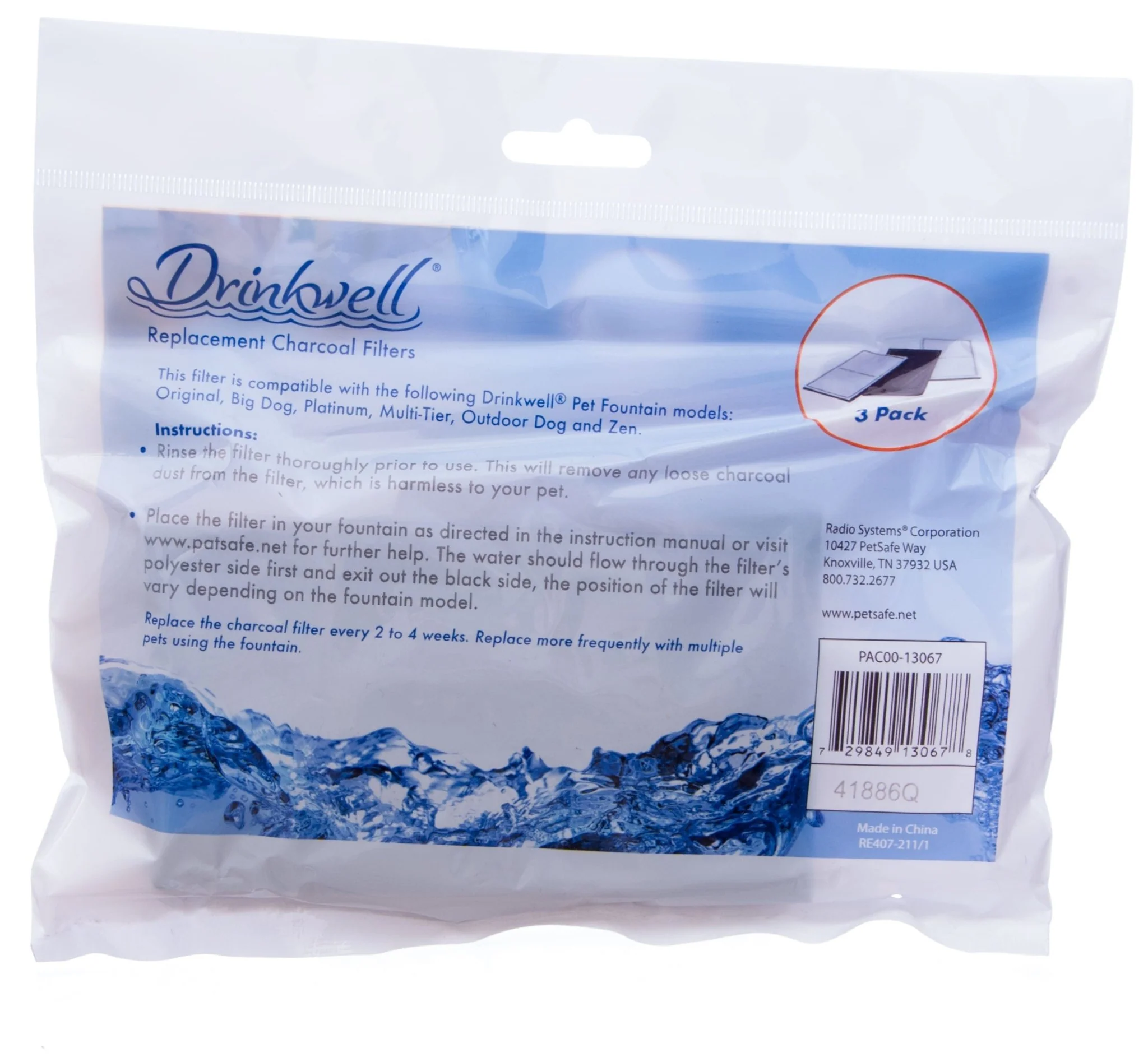 Carbon Drinkwell Pet Fountain Filters, 3 pk - Healthber