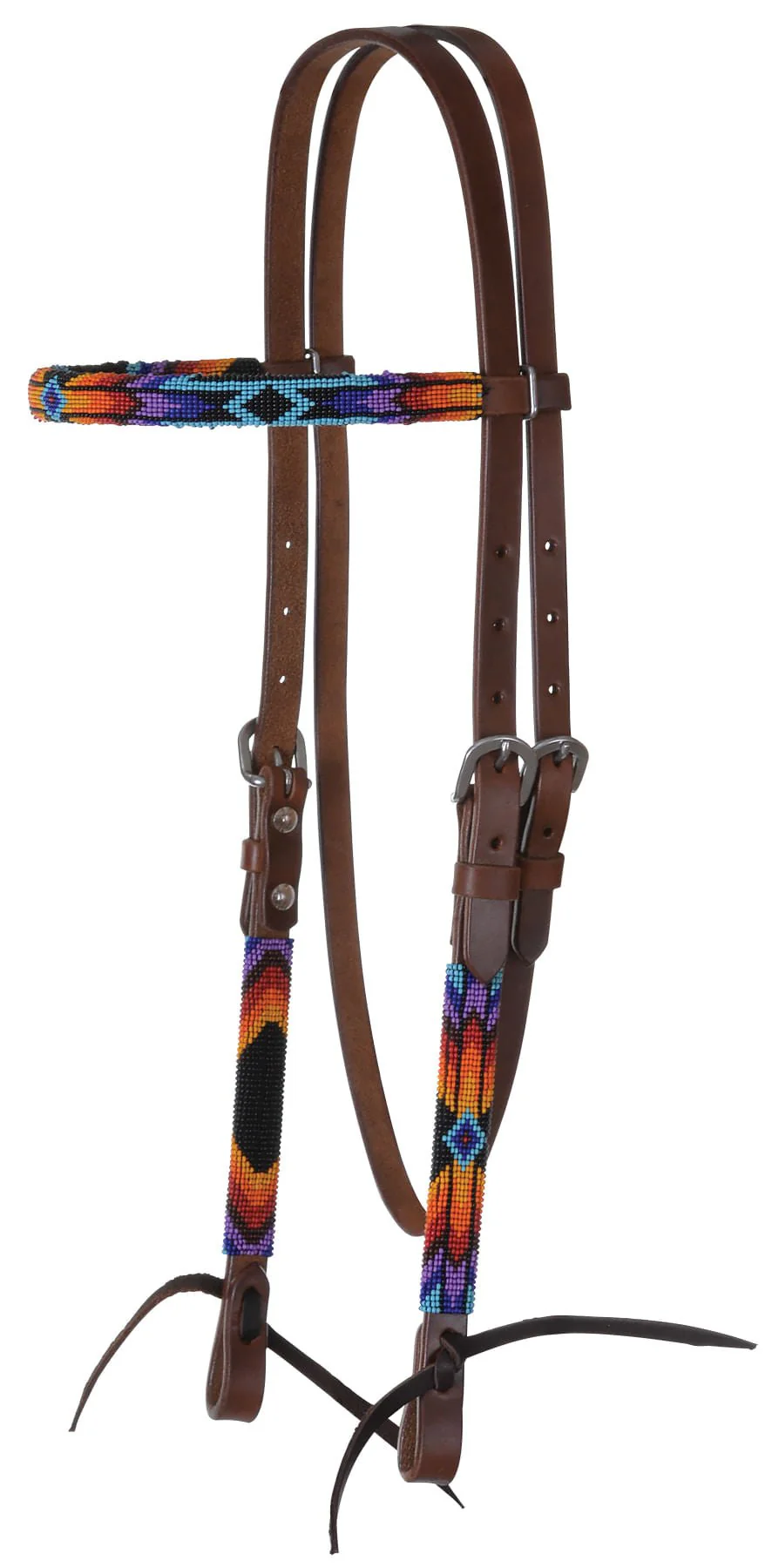 Circle Y Colorful Infinity Wrap Beaded Browband Headstall - Healthber
