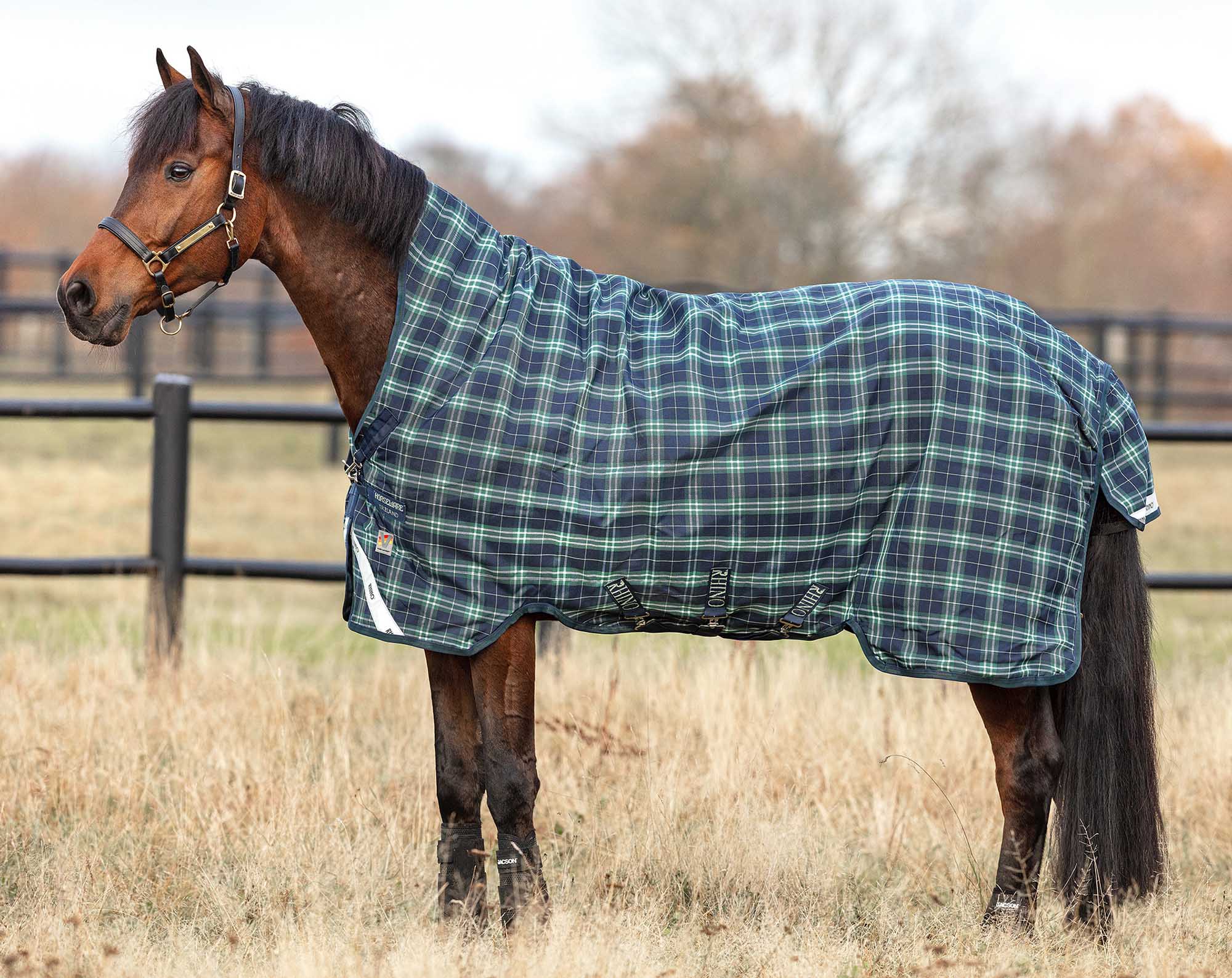 Rhino Wug Hunter Check Heavyweight Horse Turnout Blanket with Vari-Layer - Healthber
