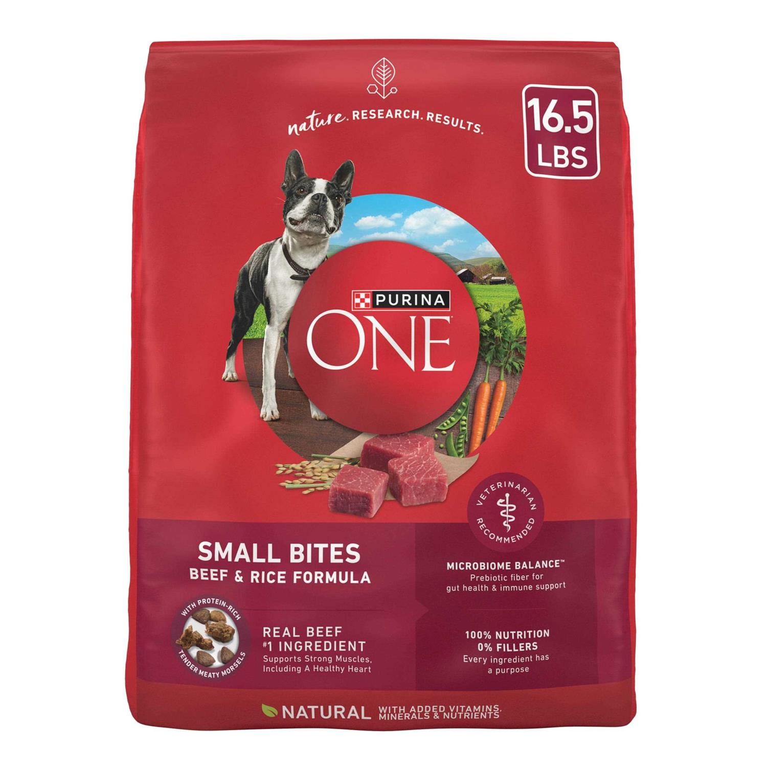 Purina ONE SmartBlend Small Bites Beef & Rice Formula Dry Dog Food - Healthber