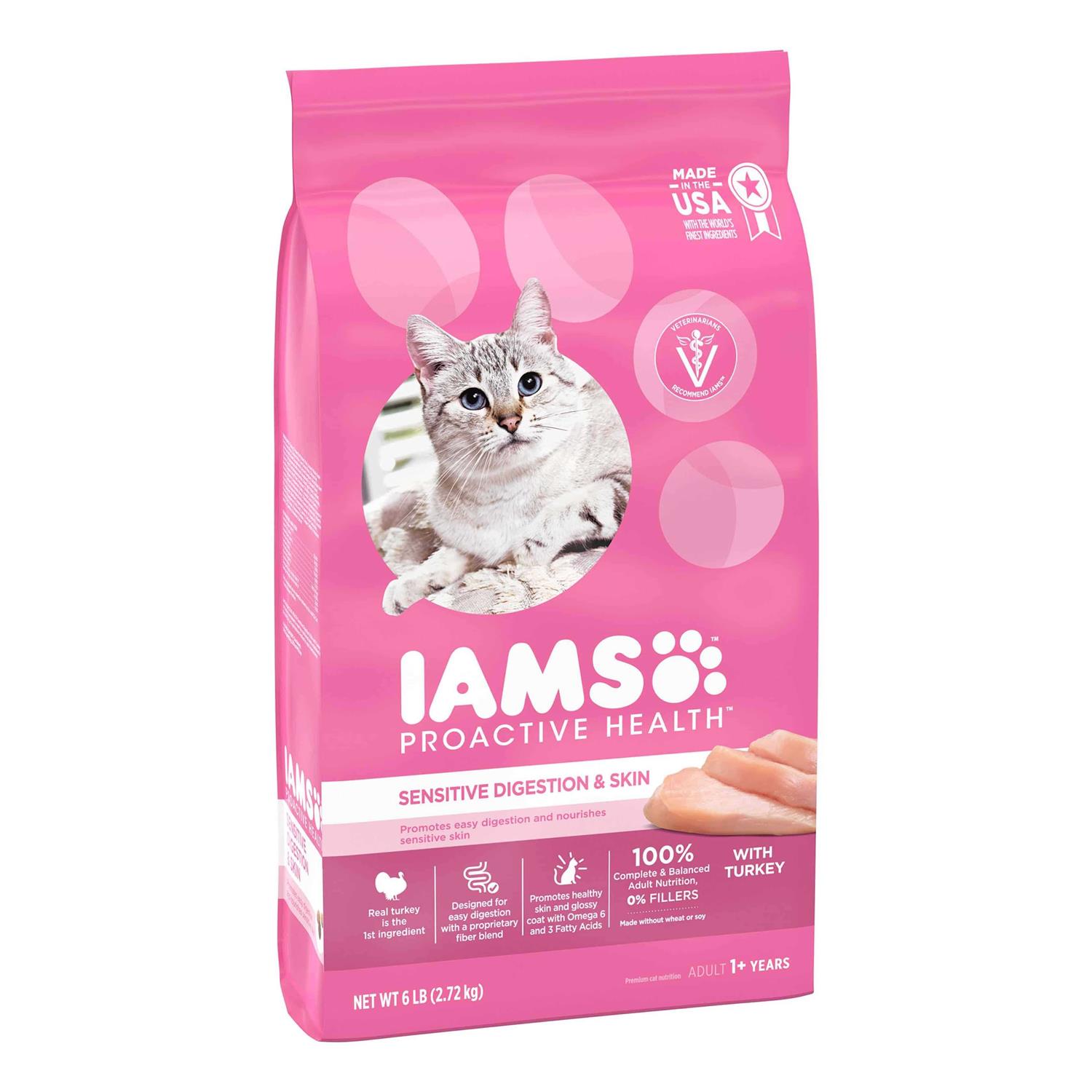 Iams Proactive Health Adult Sensitive Digestion & Skin Dry Cat Food - Healthber