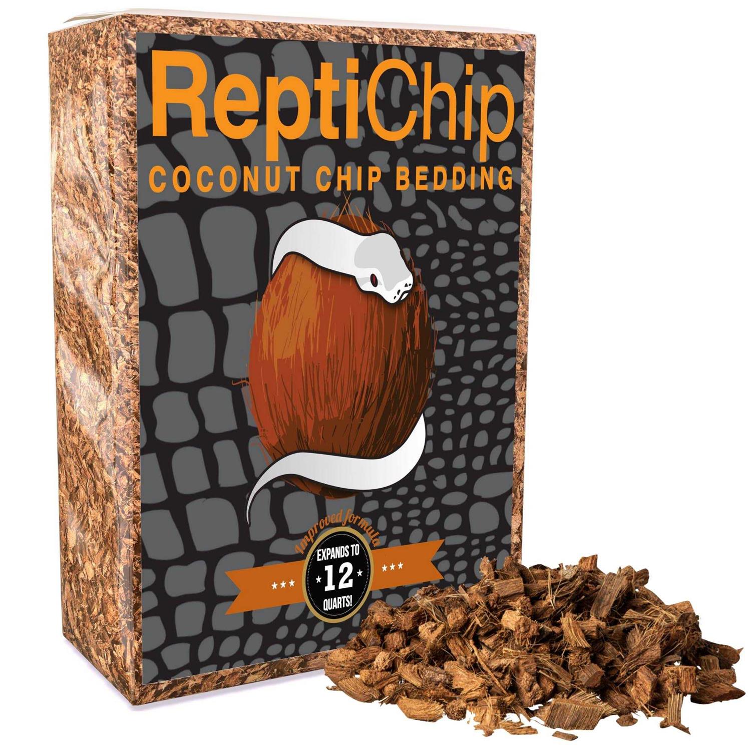 Reptichip Coconut Substrate for Reptiles Loose Coarse Coconut Husk Chip Reptile Bedding - Healthber