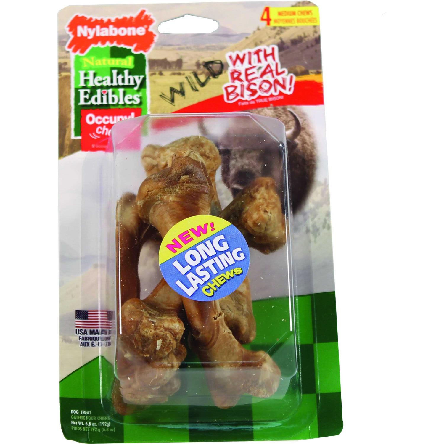 Nylabone Healthy Edibles Wild Natural Bison Chew Treats - Healthber