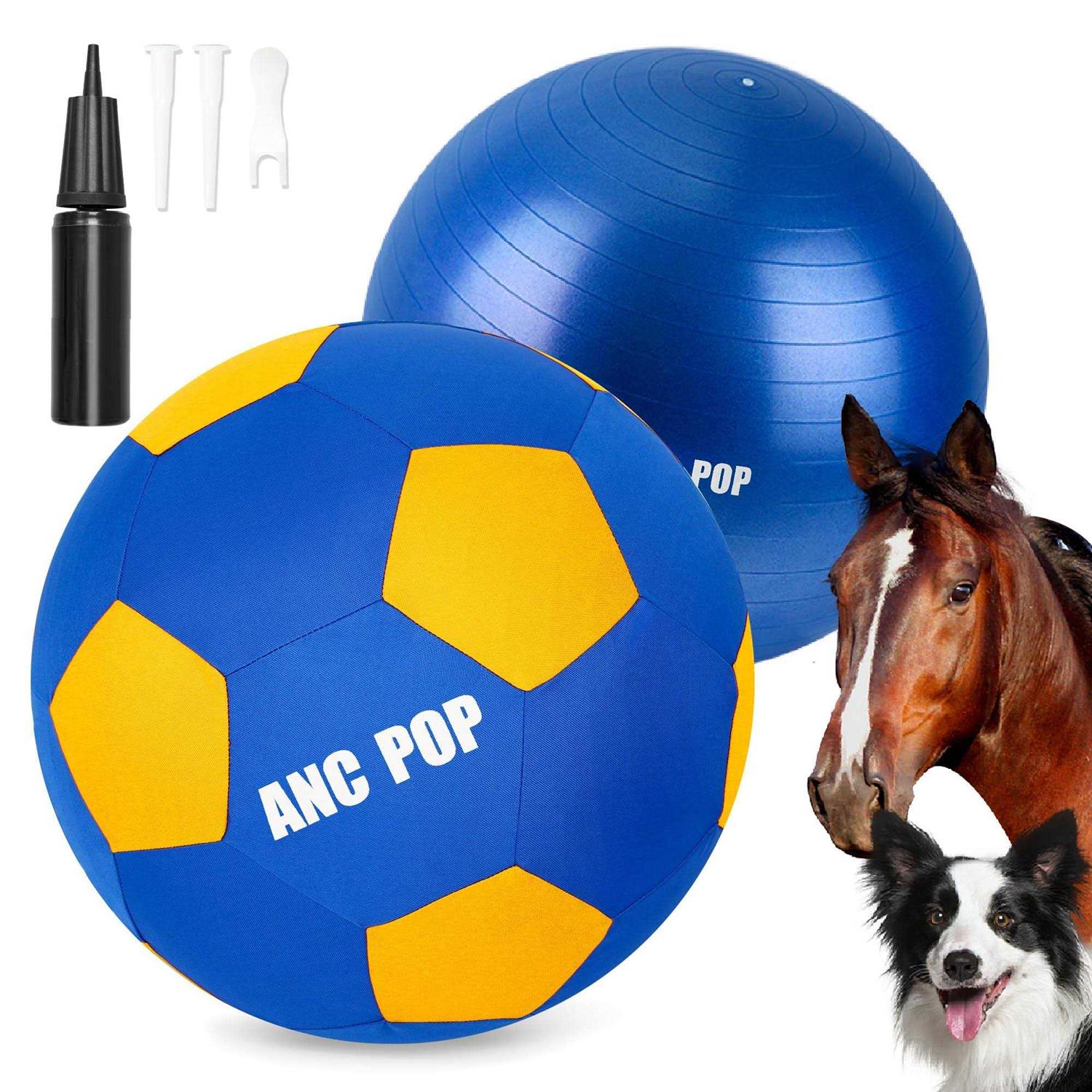 ANC POP Herding Ball for Dogs Horse Ball & Ball Cover 25 Ball for Horses Large with Hand Pump for Play Herding Ball Herding Ball Horse Toys - Healthber