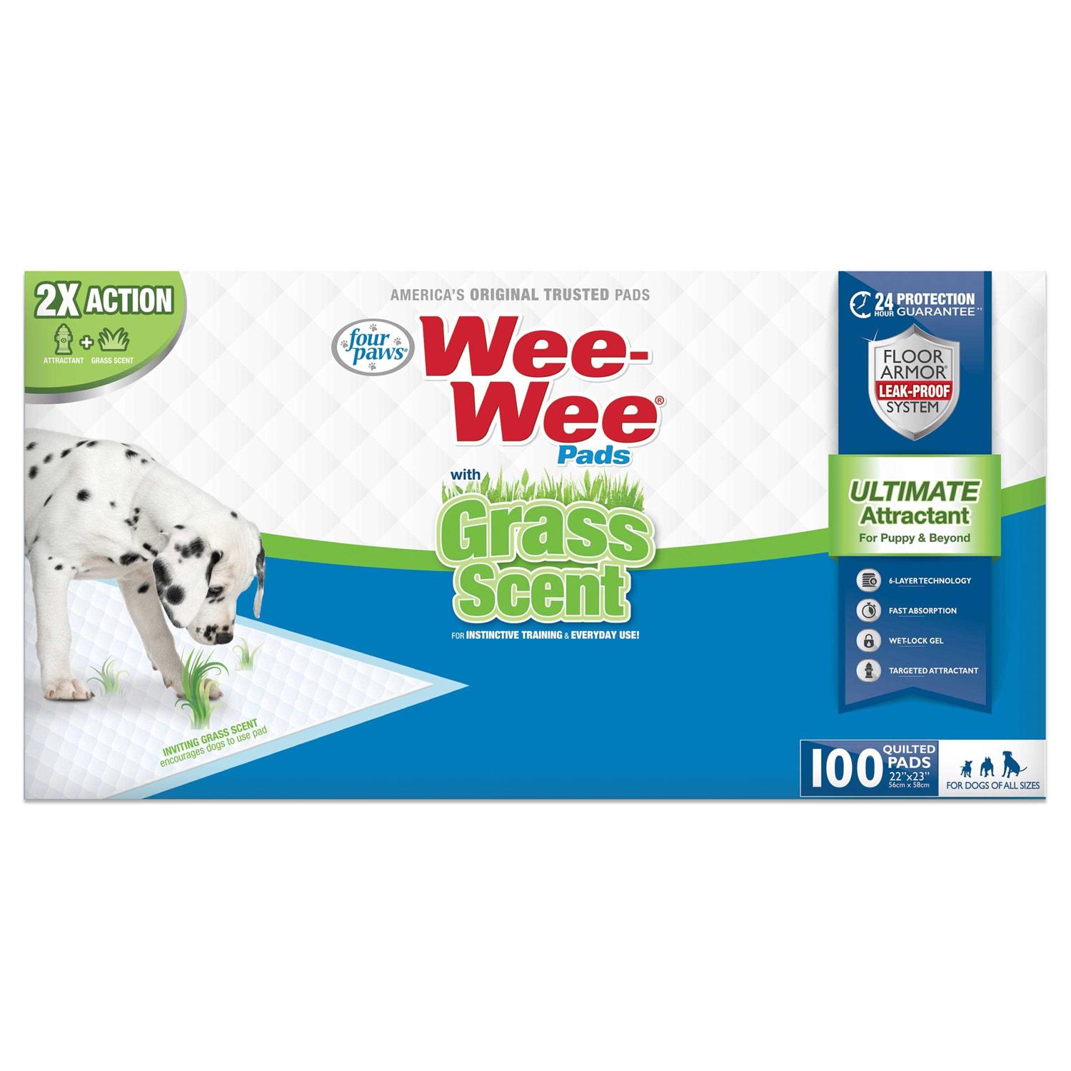 Four Paws Wee Wee Grass Scented Puppy Pads - Healthber