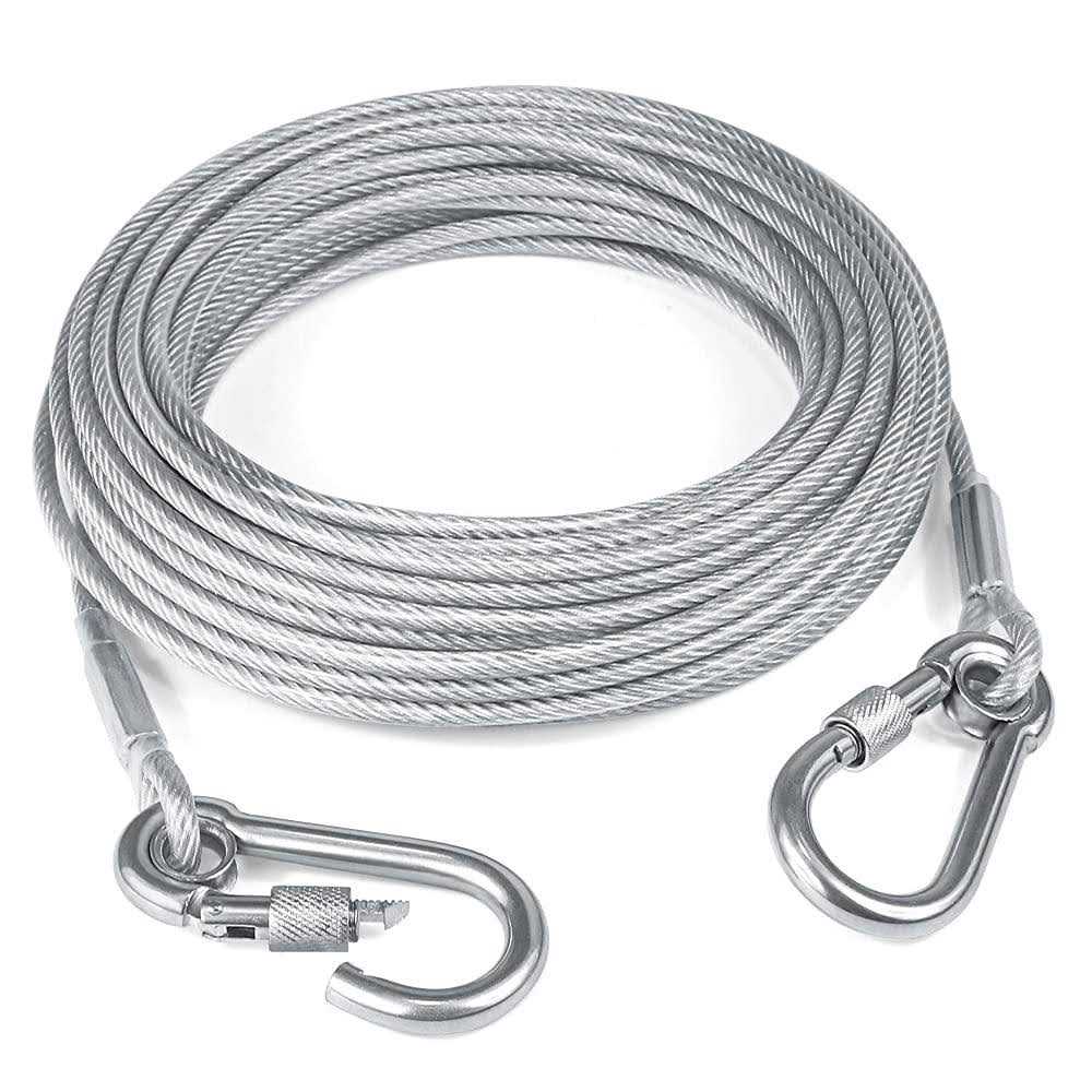 Tresbro Reflective Dog Tie Out Cable for Dogs Up to 250 Pounds - Healthber