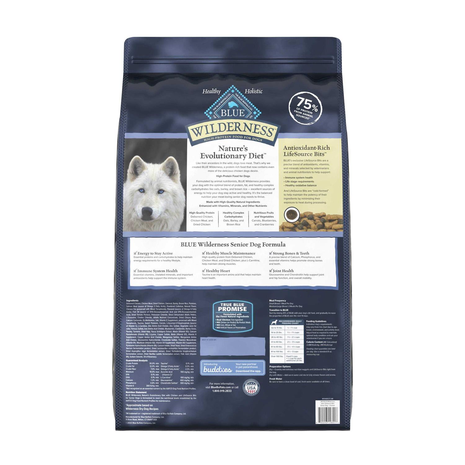 Blue Buffalo Wilderness Chicken Senior Dry Dog Food - Healthber