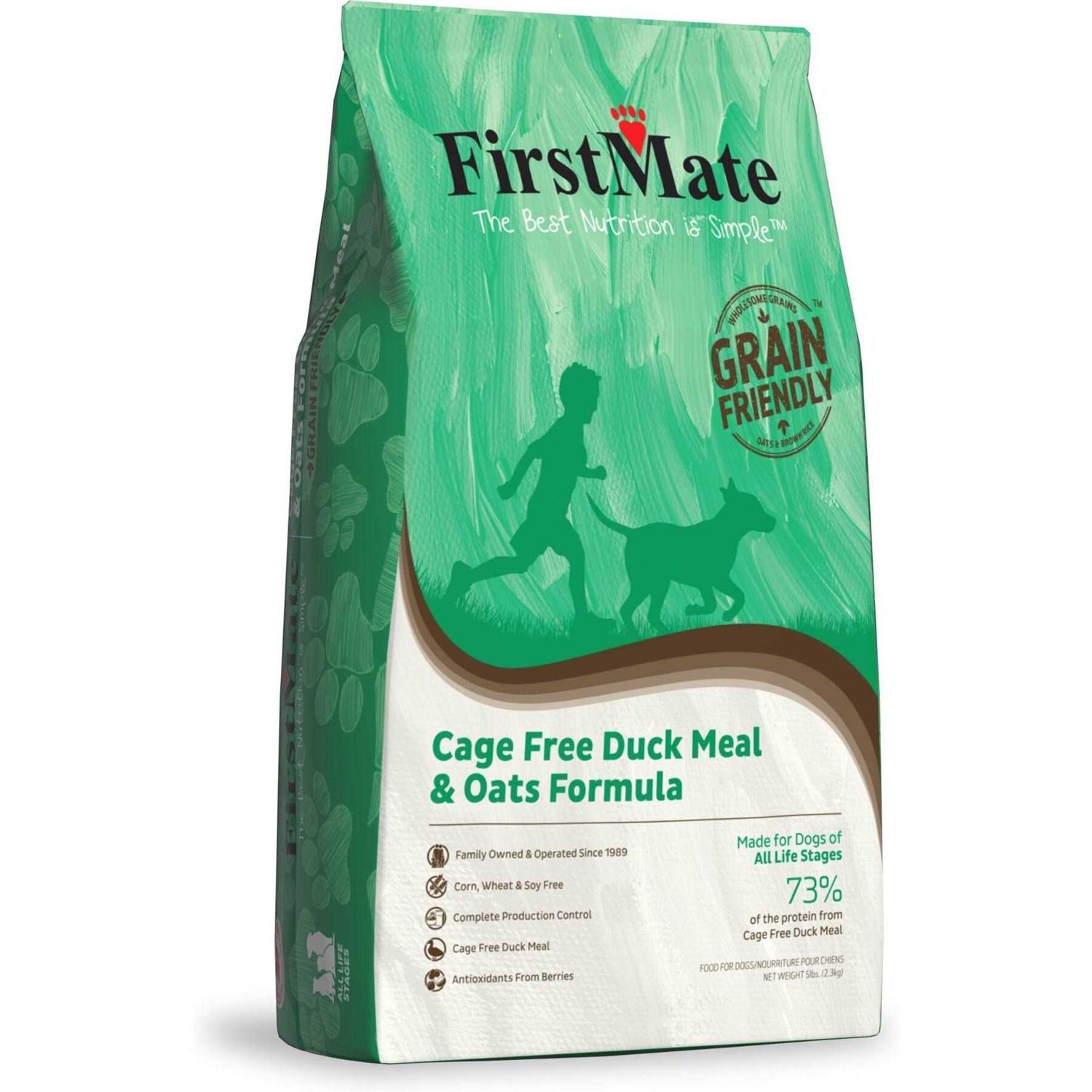 FirstMate Grain Friendly Cage Free Duck & Oats Dry Dog Food - Healthber