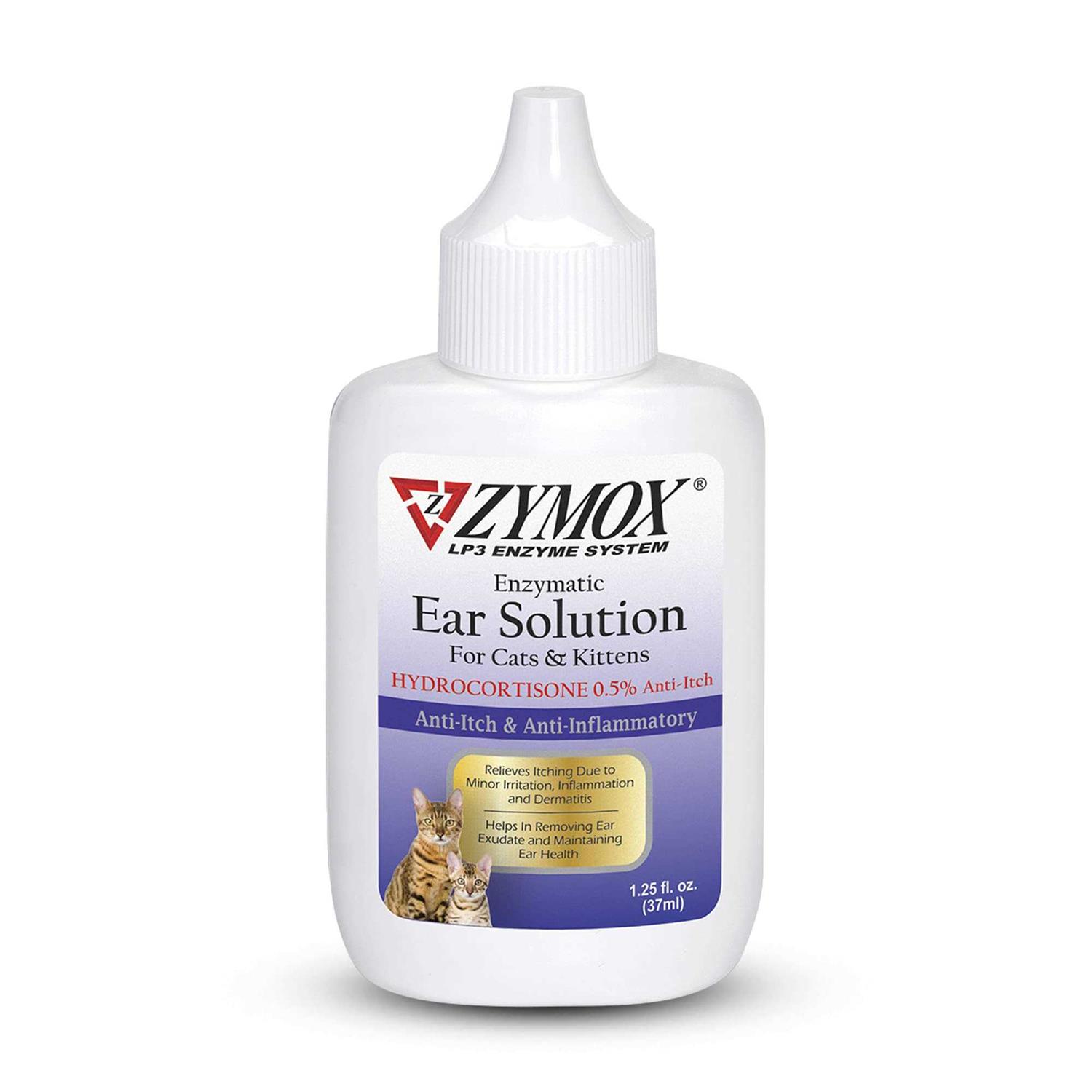 Zymox Enzymatic Ear Solution 0.5% Hydrocortisone for Cats & Kittens - Healthber