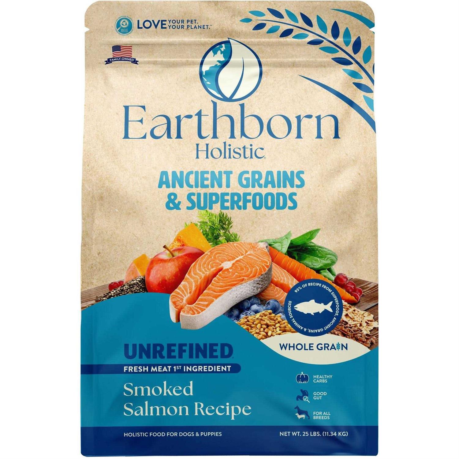 Earthborn Holistic Unrefined Smoked Salmon with Ancient Grains & Superfoods Dry Dog Food - Healthber