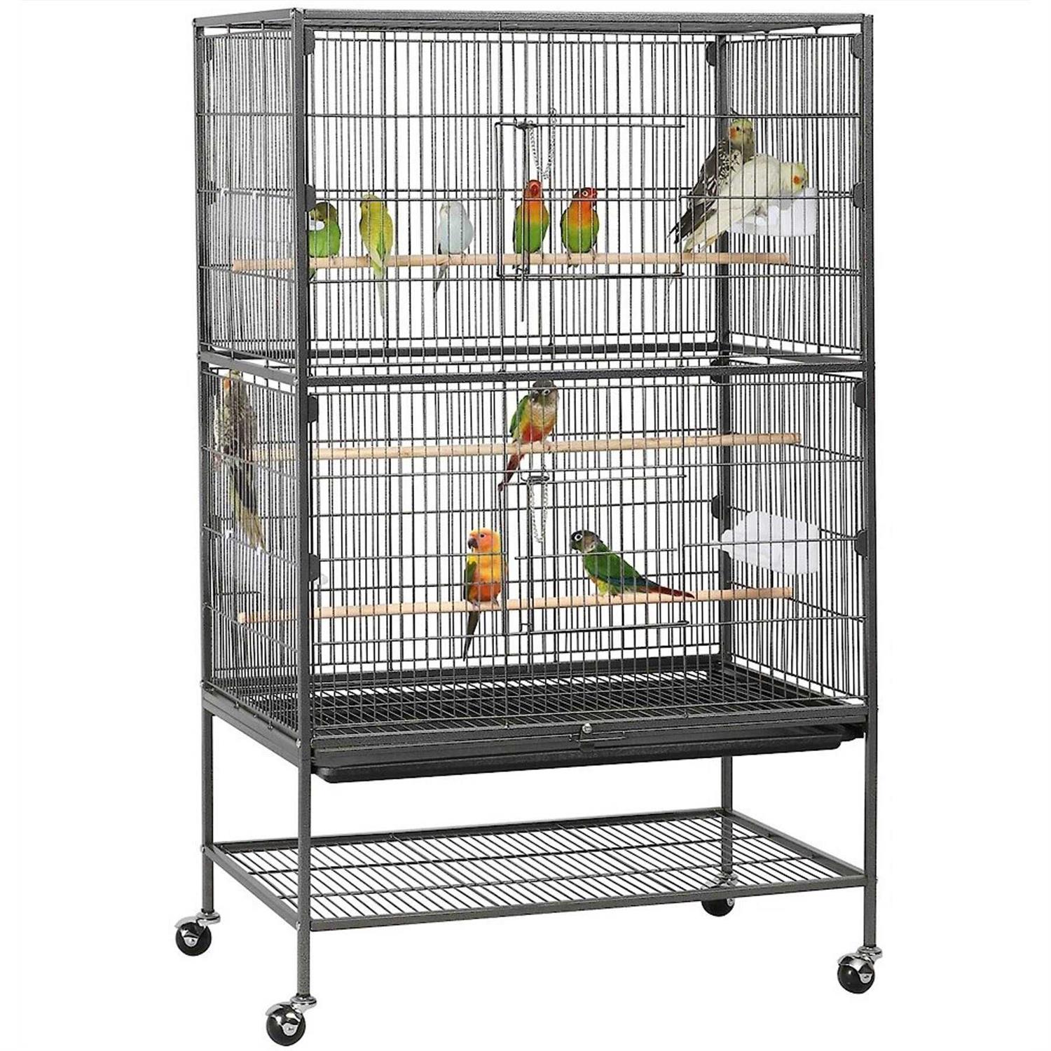 Yaheetech Large Bird Rolling Cage & Storage Shelf - Healthber