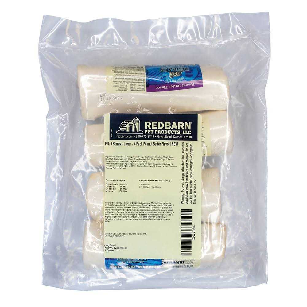 Redbarn Large Beef Filled Bones Dog Treats - Healthber