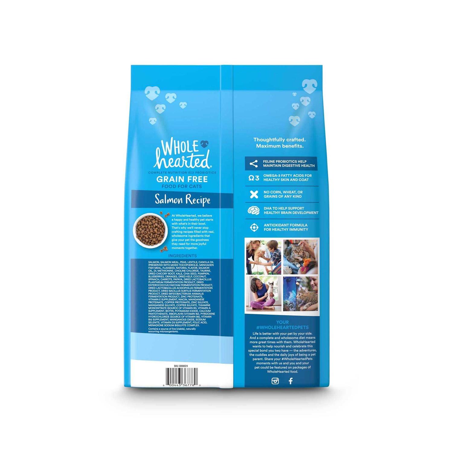 WholeHearted Grain Free Salmon Recipe Dry Kitten Food - Healthber