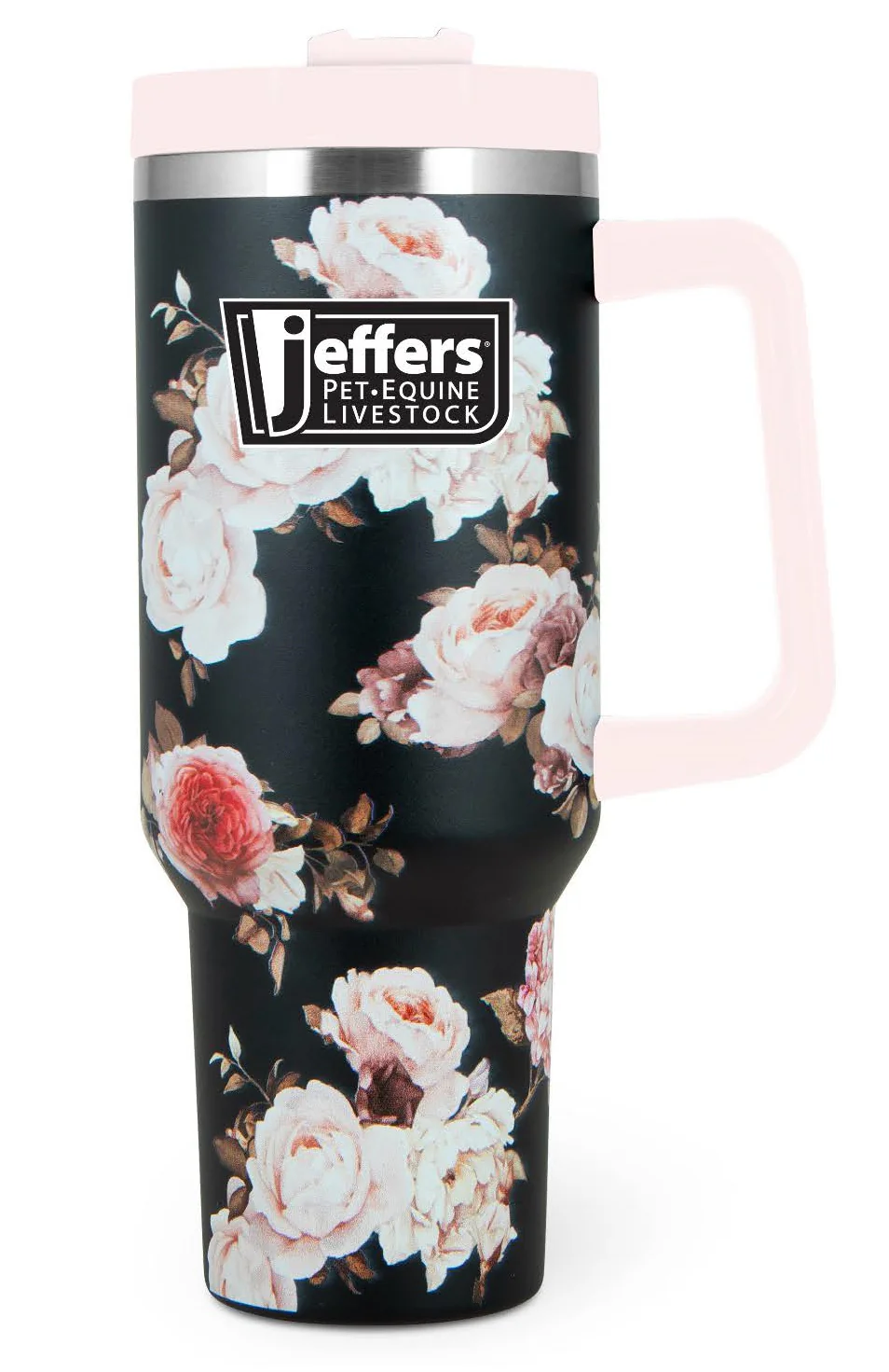 Expression 40 oz Stainless Steel Lidded Tumbler with Handle (Straw Included) - Healthber