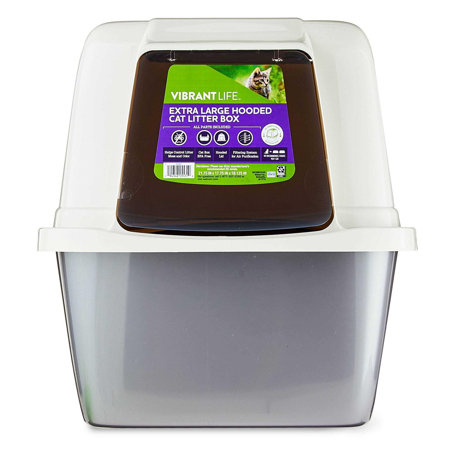 Vibrant Life Extra Large Hooded Cat Litter Box - Healthber