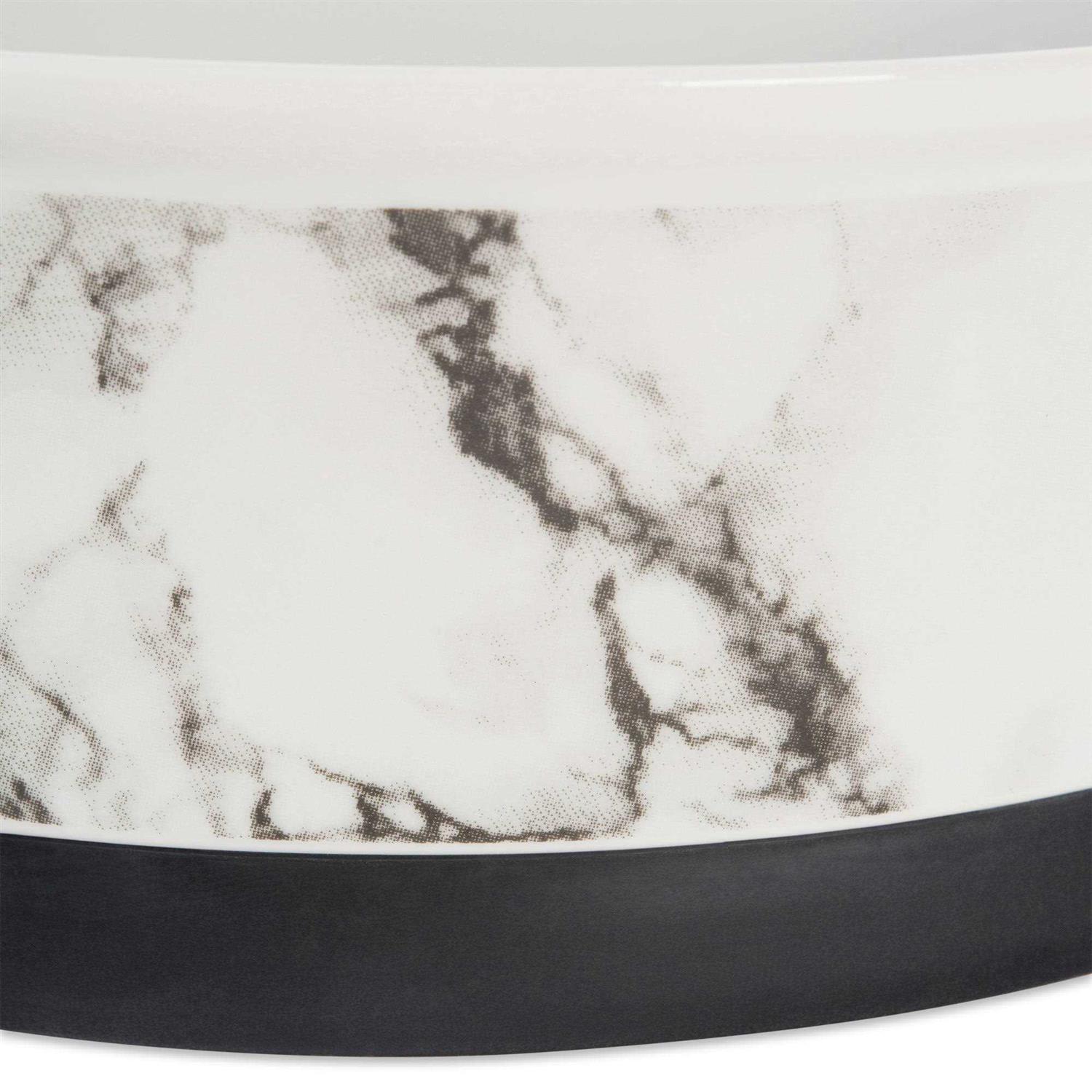 Bone Dry Pet Bowl White Marble Set/2 - Healthber