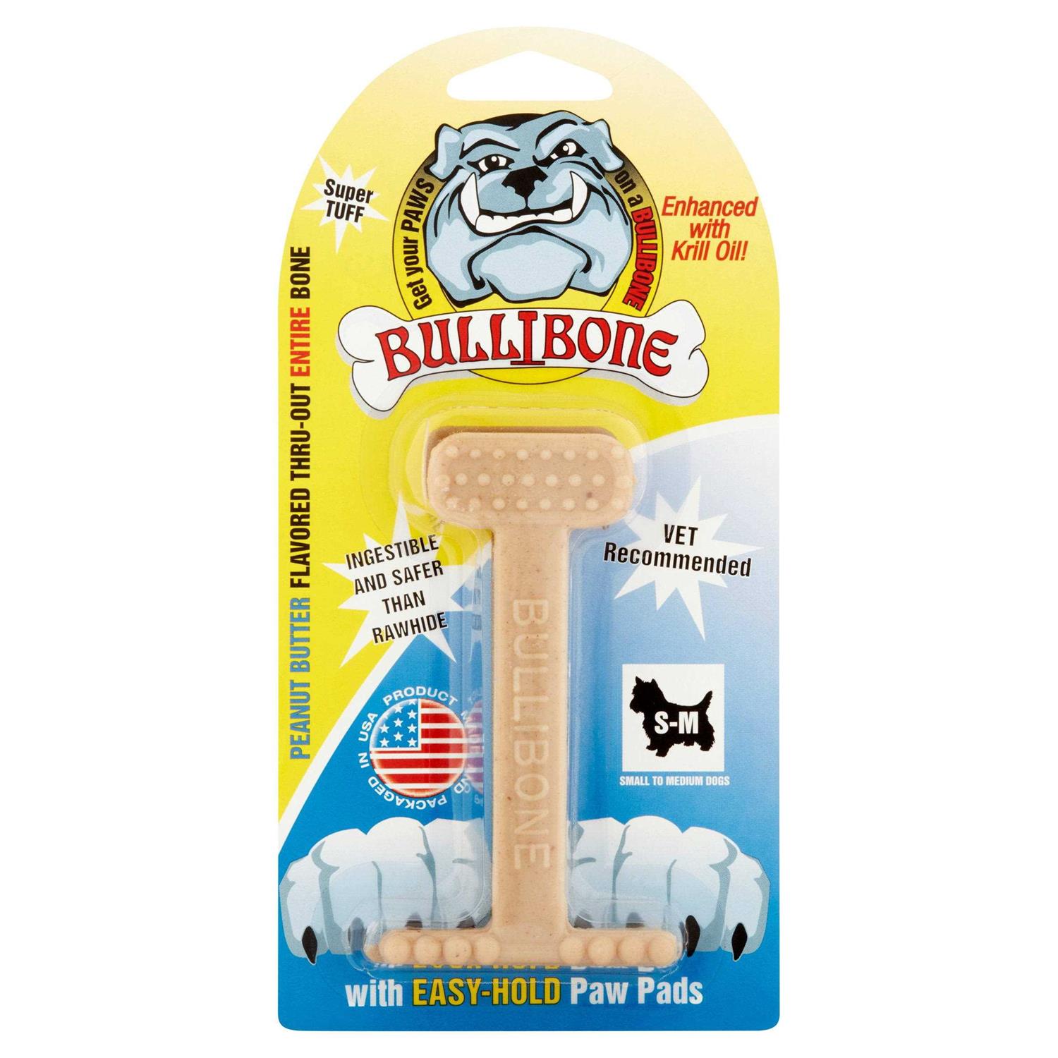 Bullibone Nylon Dog Chew Toy Nylon Bone Improves Dental Hygiene Easy to Grip Bottom and Permeated with Flavor - Healthber