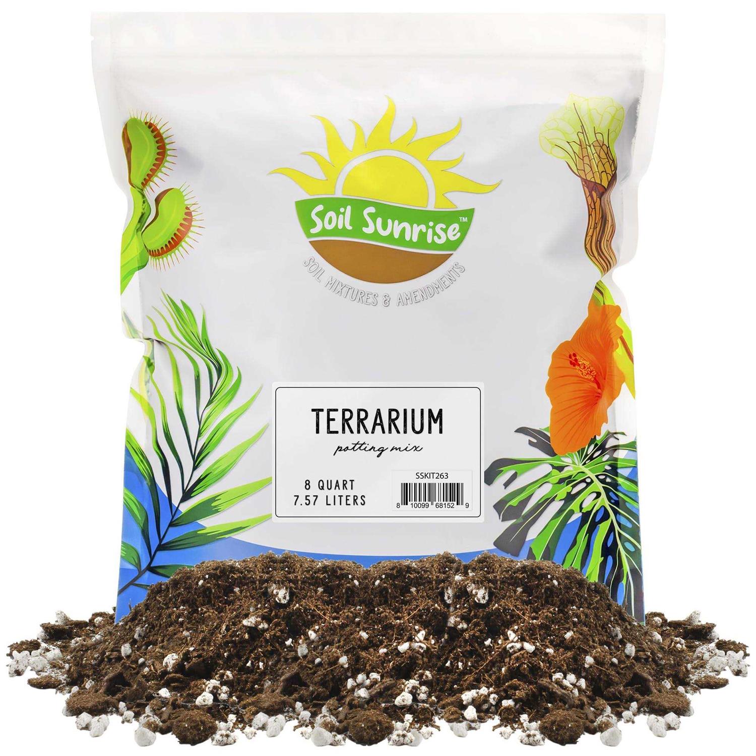 Terrarium Potting Soil Mix w/Blended Filtering Charcoal Custom Made for Terrariums - Healthber