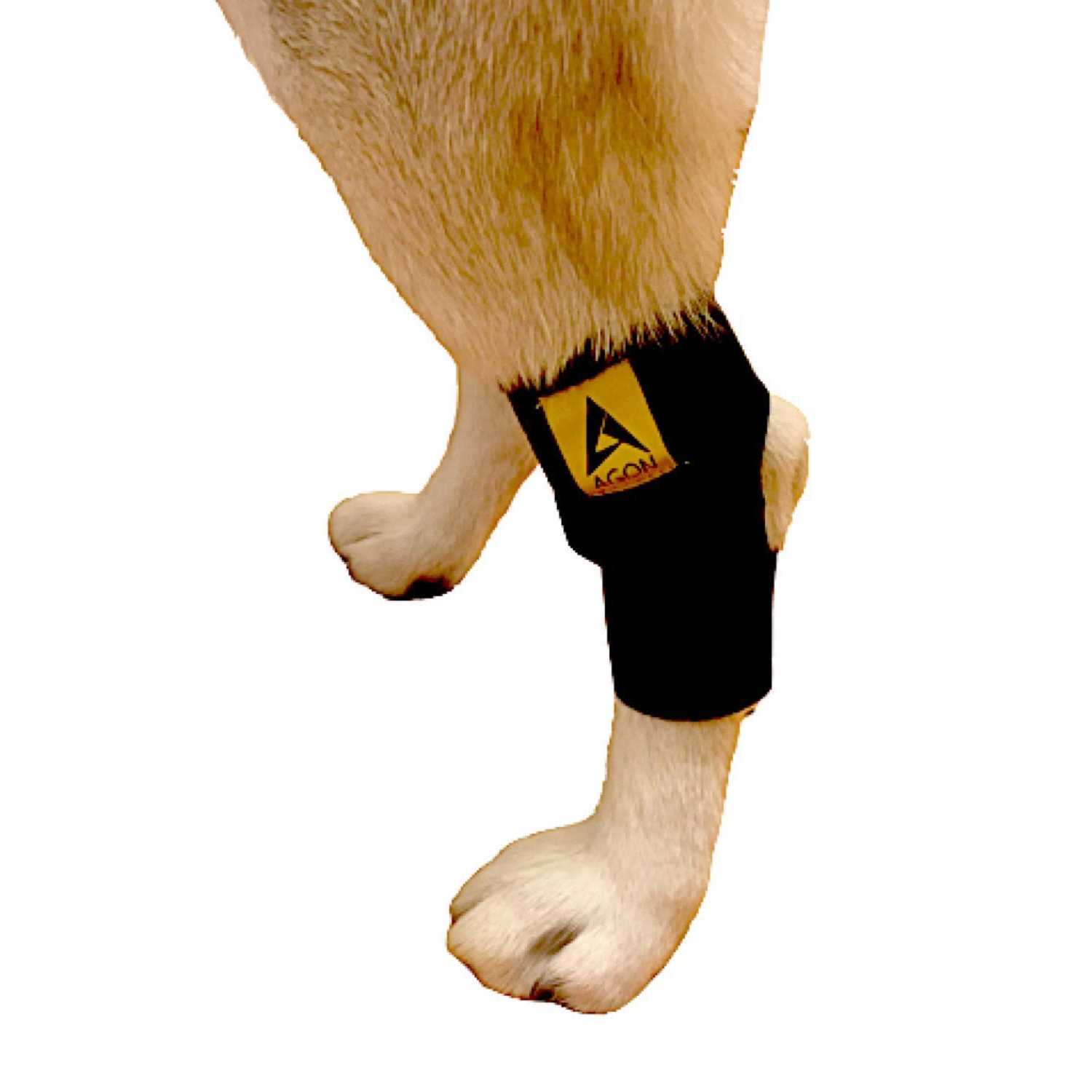 Agon Dog Canine Rear Hock Joint Brace Compression Wrap With Straps Dog For Back Leg Protects Wounds. Heals Prevents Injuries and Sprains Helps - Healthber