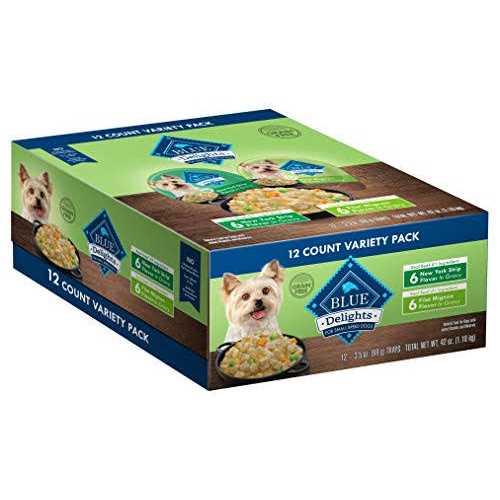 Blue Buffalo Delights Small Breed Wet Dog Food Filet Mignon & NY Strip Flavor Variety Pack - Healthber