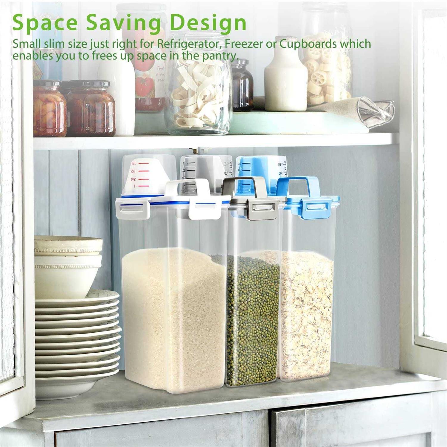Viretec Rice Airtight Storage Container 3 to 5lbs Cereal Dry Food Flour Bin - Healthber