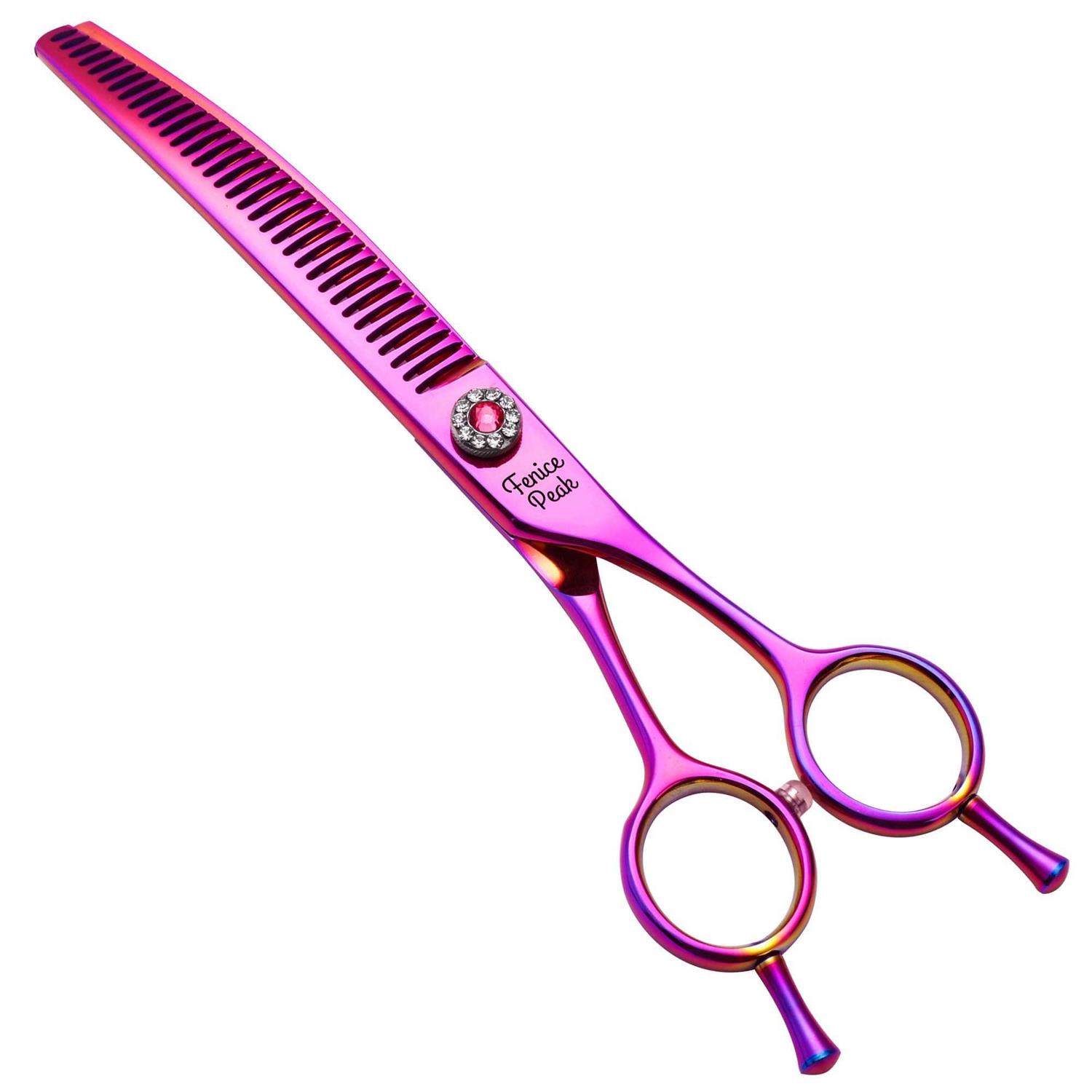 Fenice Peak Professional Dog Grooming Scissors Pet Curved Thinning Shears 7.0” Extremely Sharp Blades 440C Steel Thinning Scissors Durable Smooth - Healthber